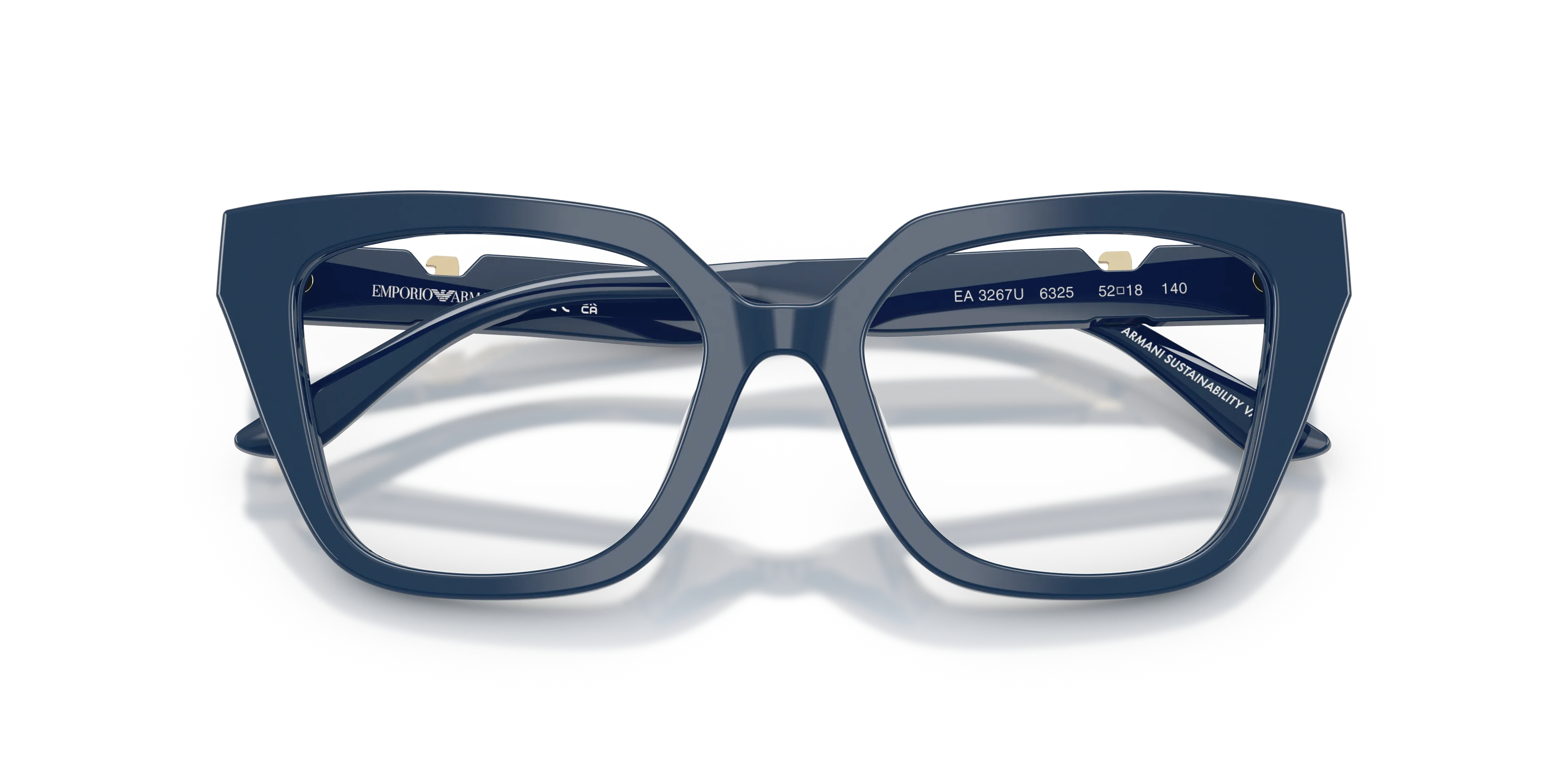 Emporio Armani EA3267U 6325 Montature da vista Acetato Blu Cat Eye Normale - immagine 2