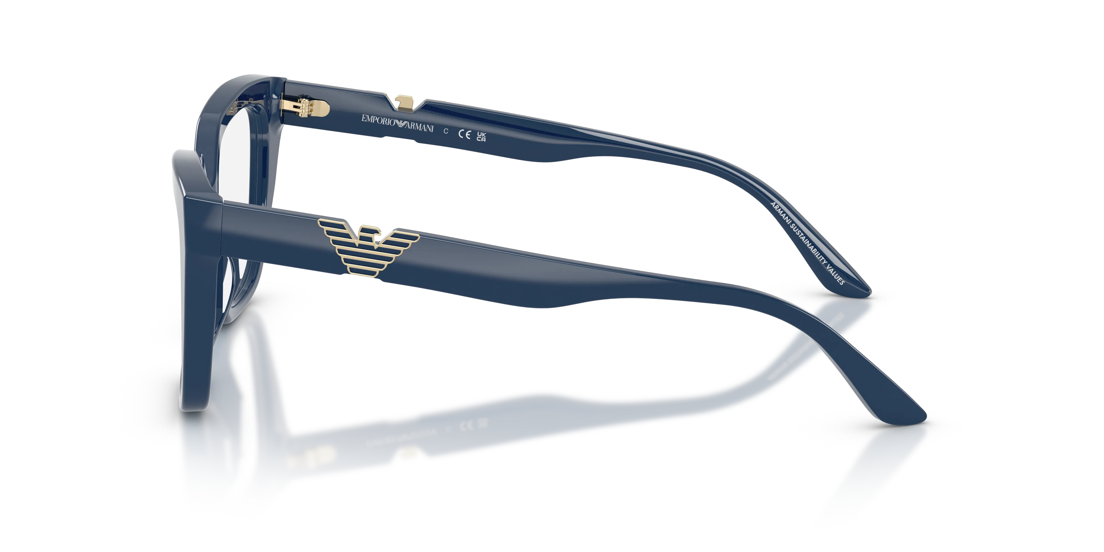Emporio Armani EA3267U 6325 Montature da vista Acetato Blu Cat Eye Normale - immagine 4
