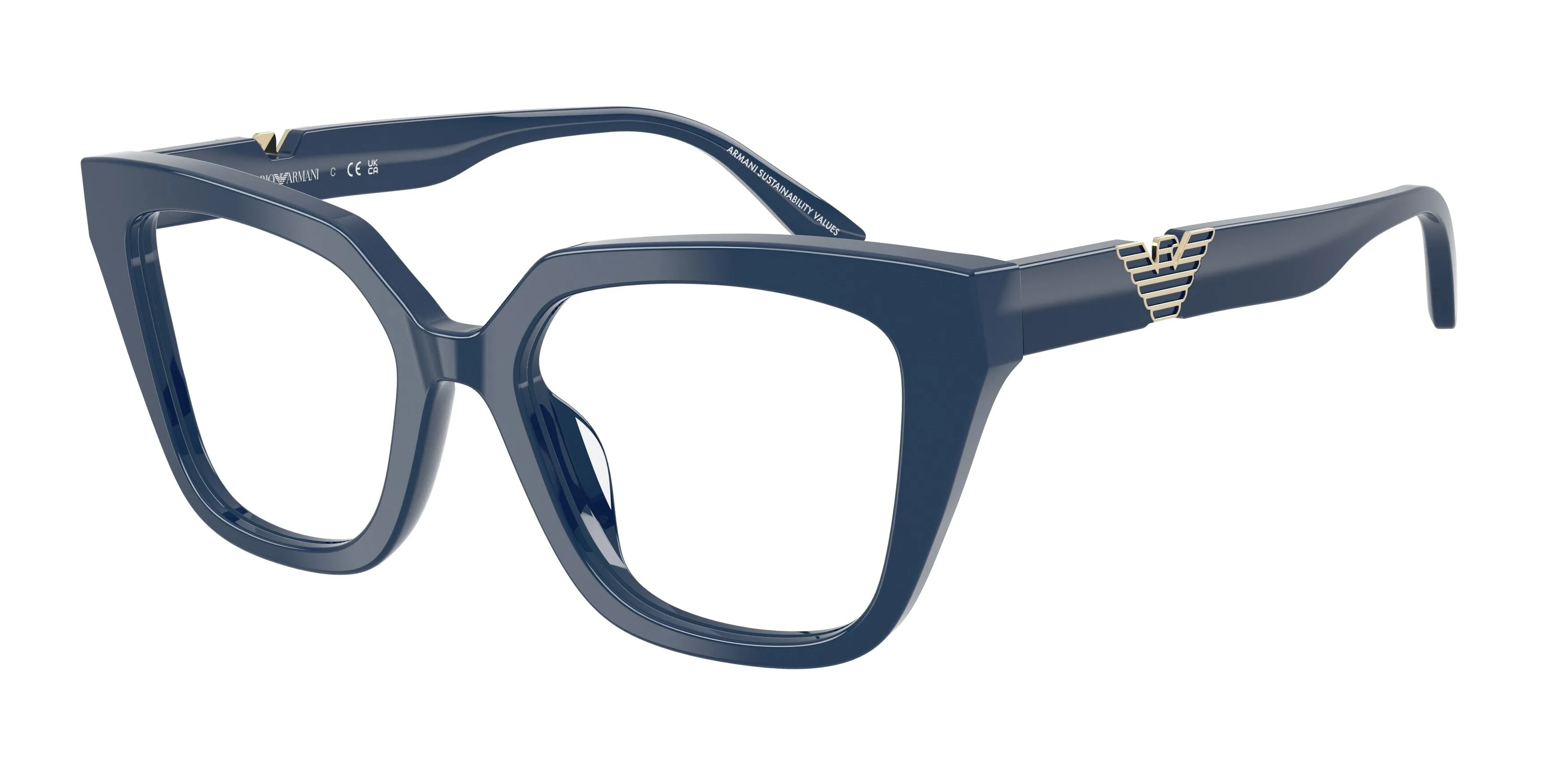 Emporio Armani EA3267U 6325 Montature da vista Acetato Blu Cat Eye Normale - immagine 1