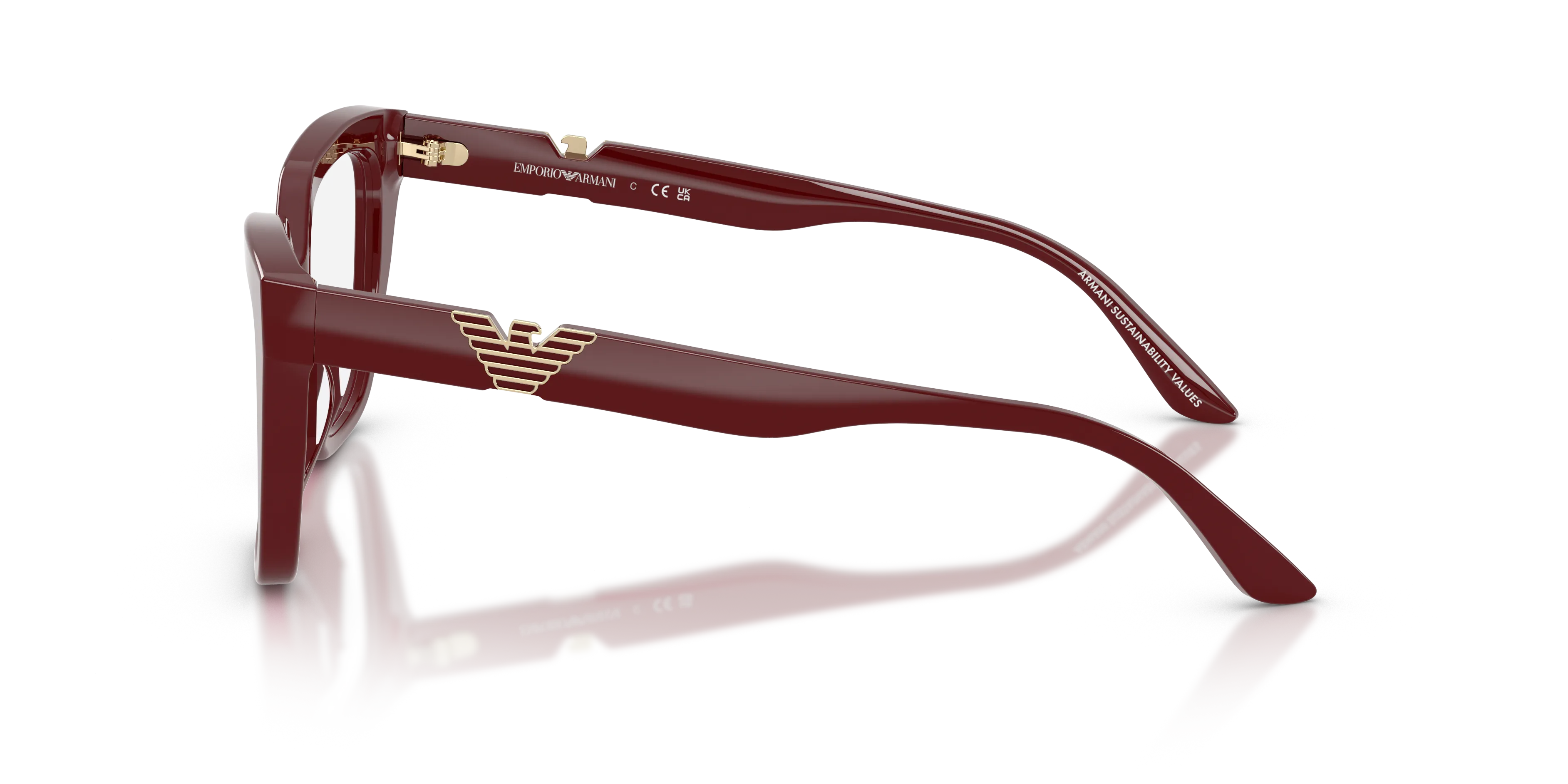 Emporio Armani EA3267U 6323 Montature da vista Acetato Rosso Cat Eye Normale - immagine 4
