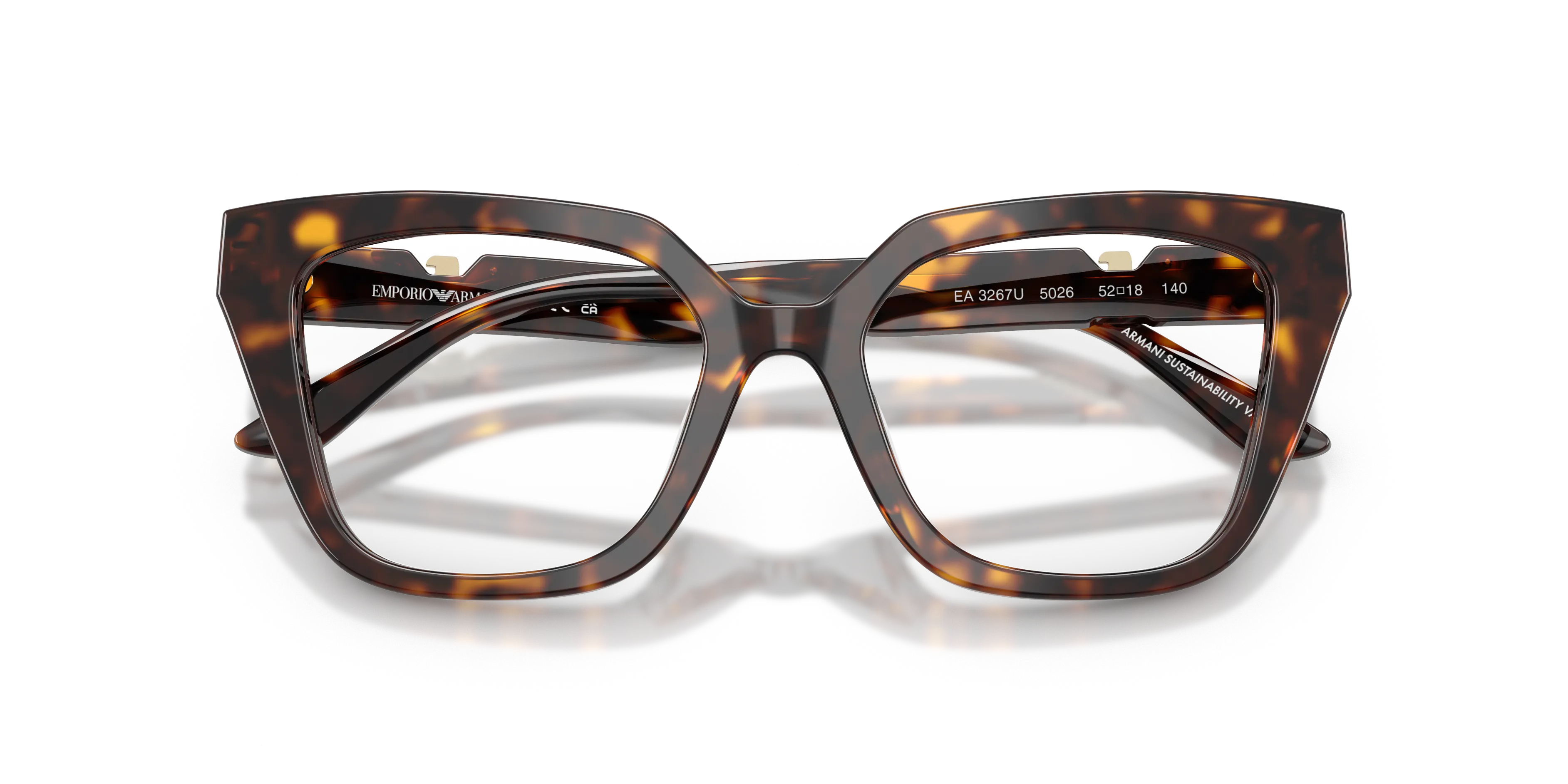 Emporio Armani EA3267U 5026 Montature da vista Acetato Tartaruga Cat Eye Normale - immagine 2