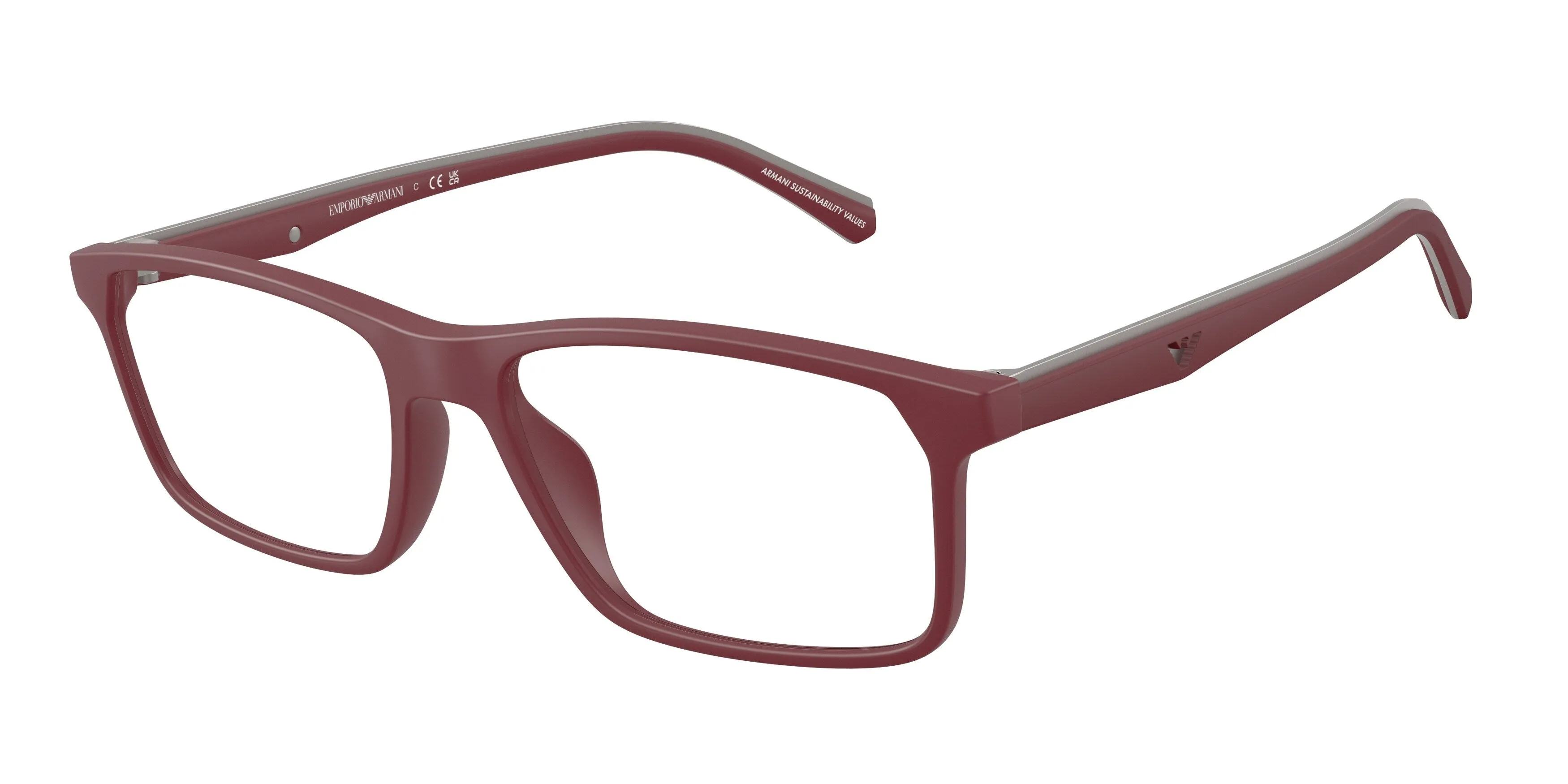 Emporio Armani EA3266U 5261 Montature da vista Iniettato Rosso Pillow Normale - immagine 1