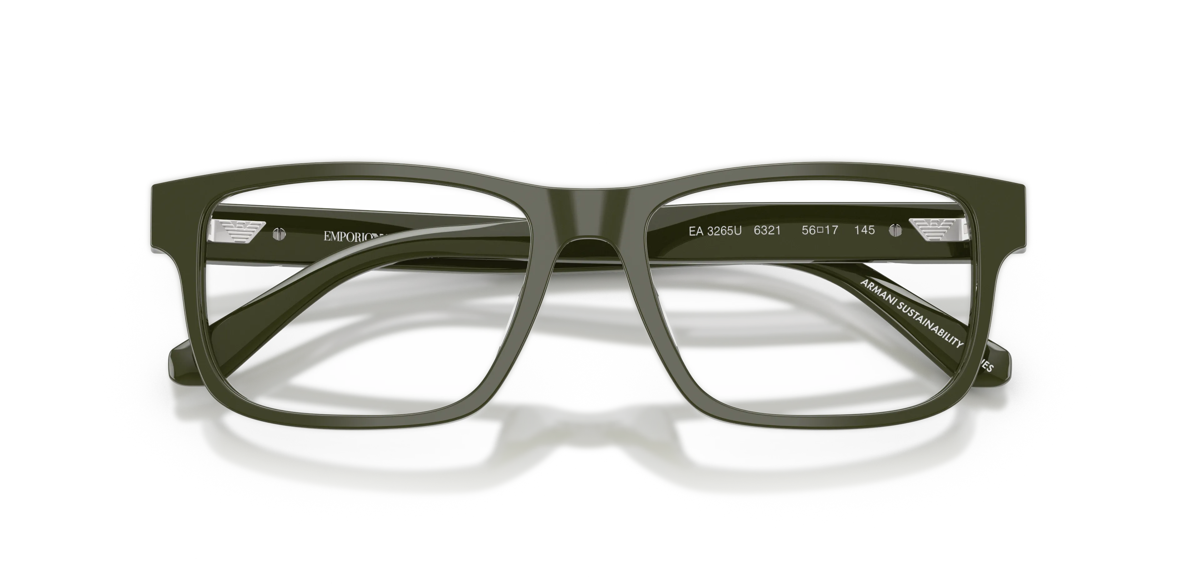 Emporio Armani EA3265U 6321 Montature da vista Acetato Verde Squadrata Normale - immagine 2