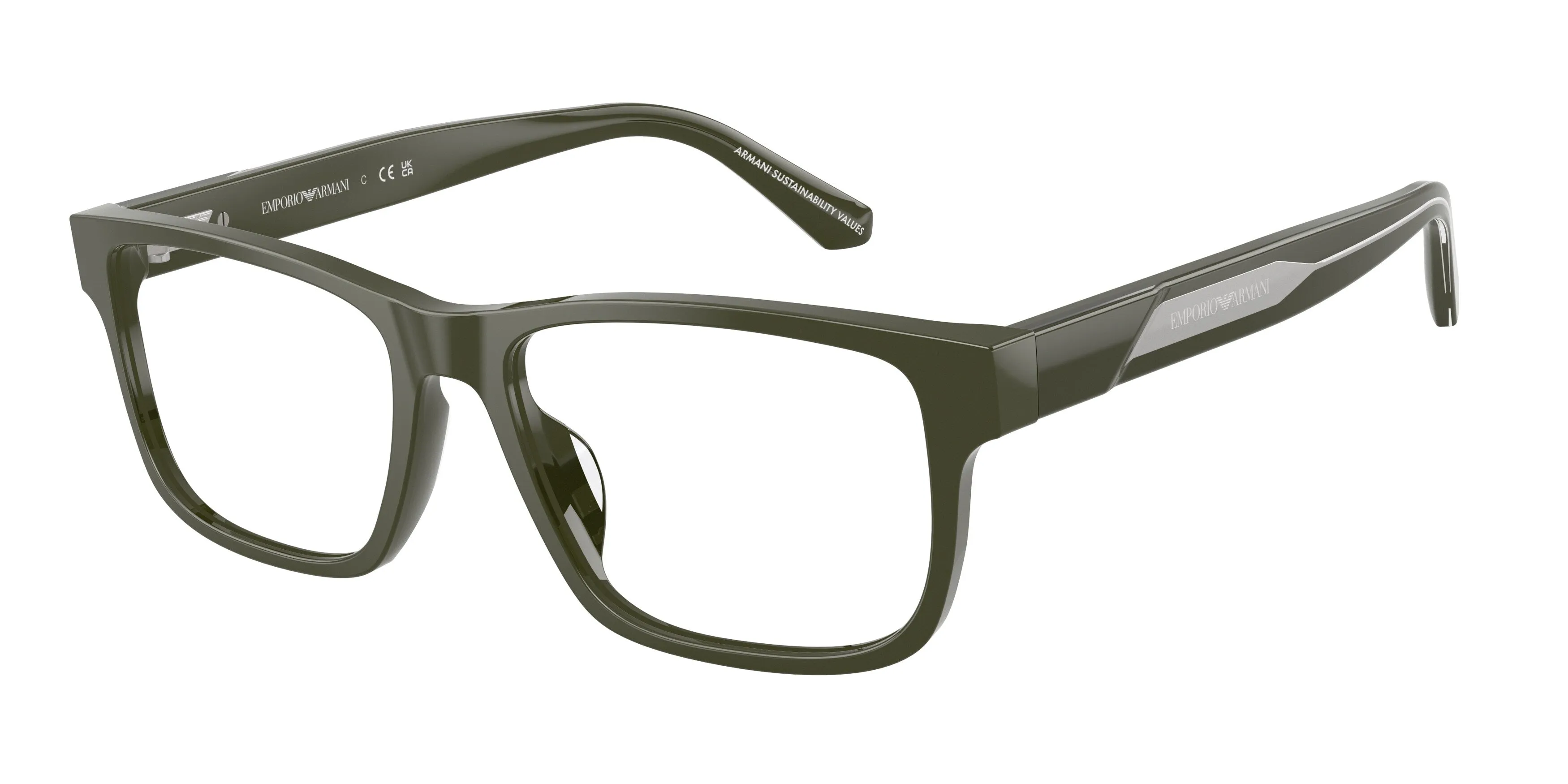 Emporio Armani EA3265U 6321 Montature da vista Acetato Verde Squadrata Normale - immagine 1