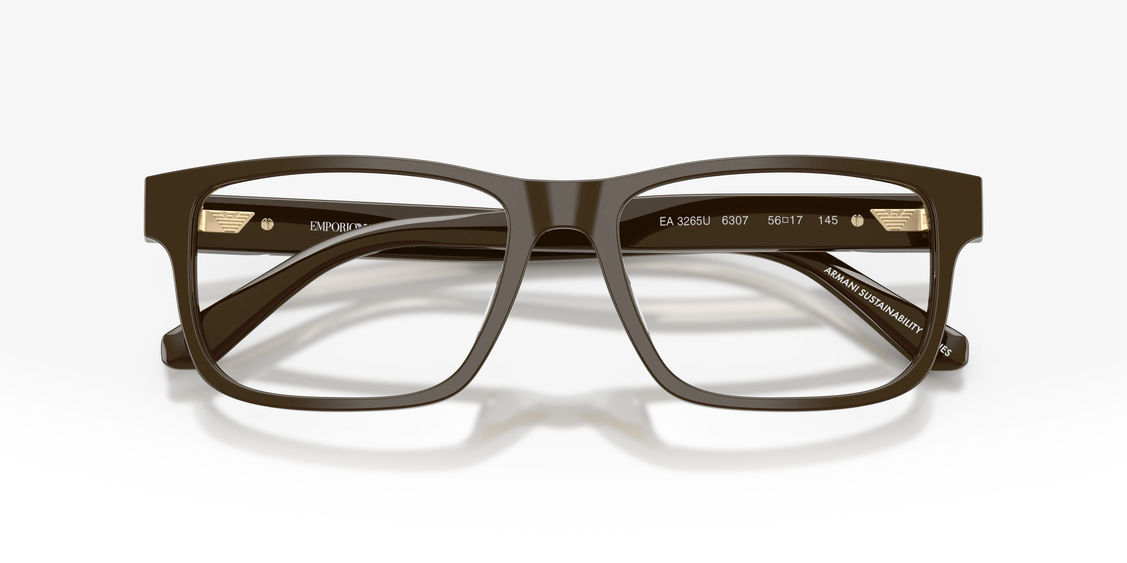 Emporio Armani EA3265U 6307 Montature da vista Acetato Marrone Squadrata Normale - immagine 2