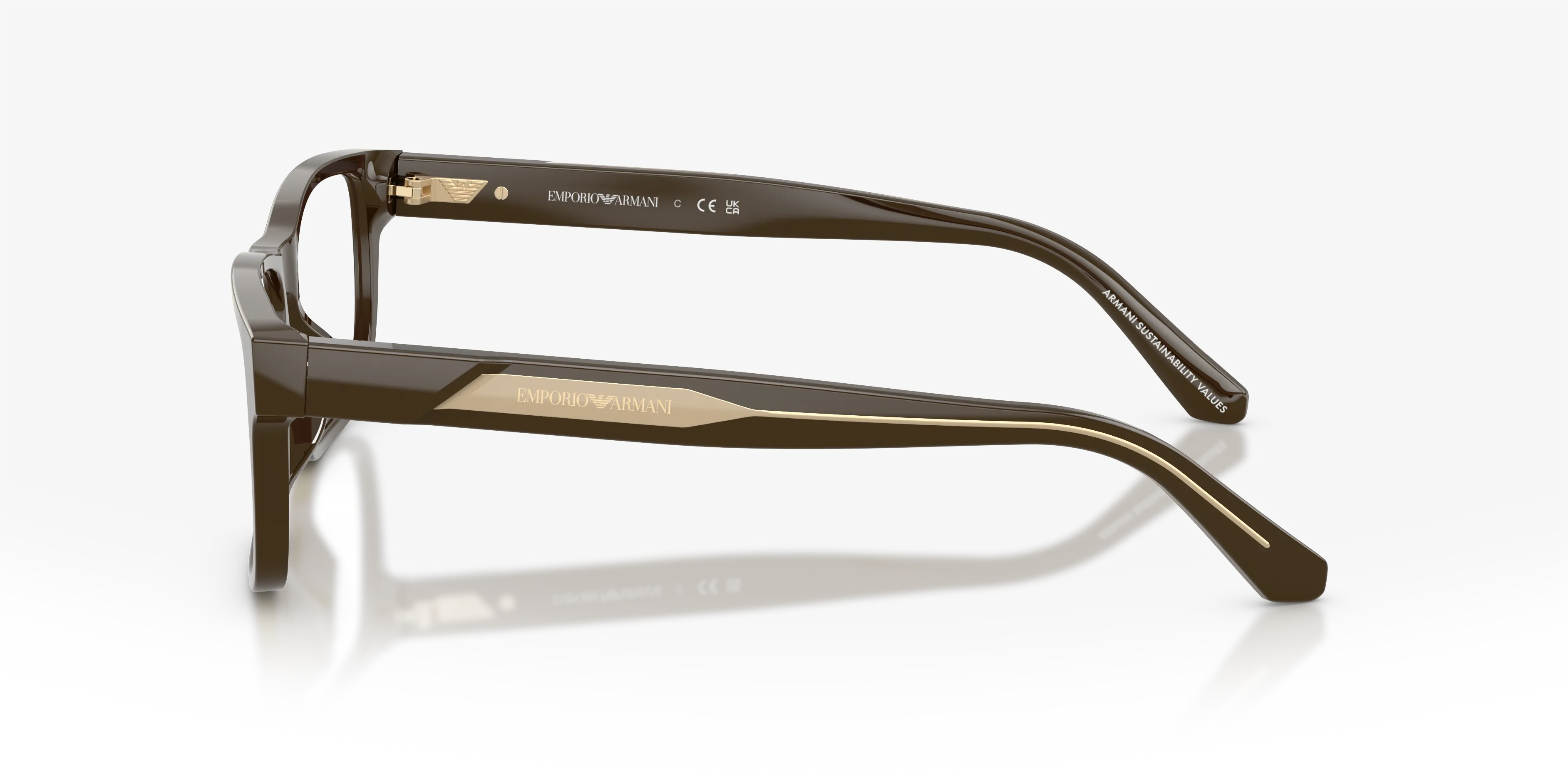 Emporio Armani EA3265U 6307 Montature da vista Acetato Marrone Squadrata Normale - immagine 4