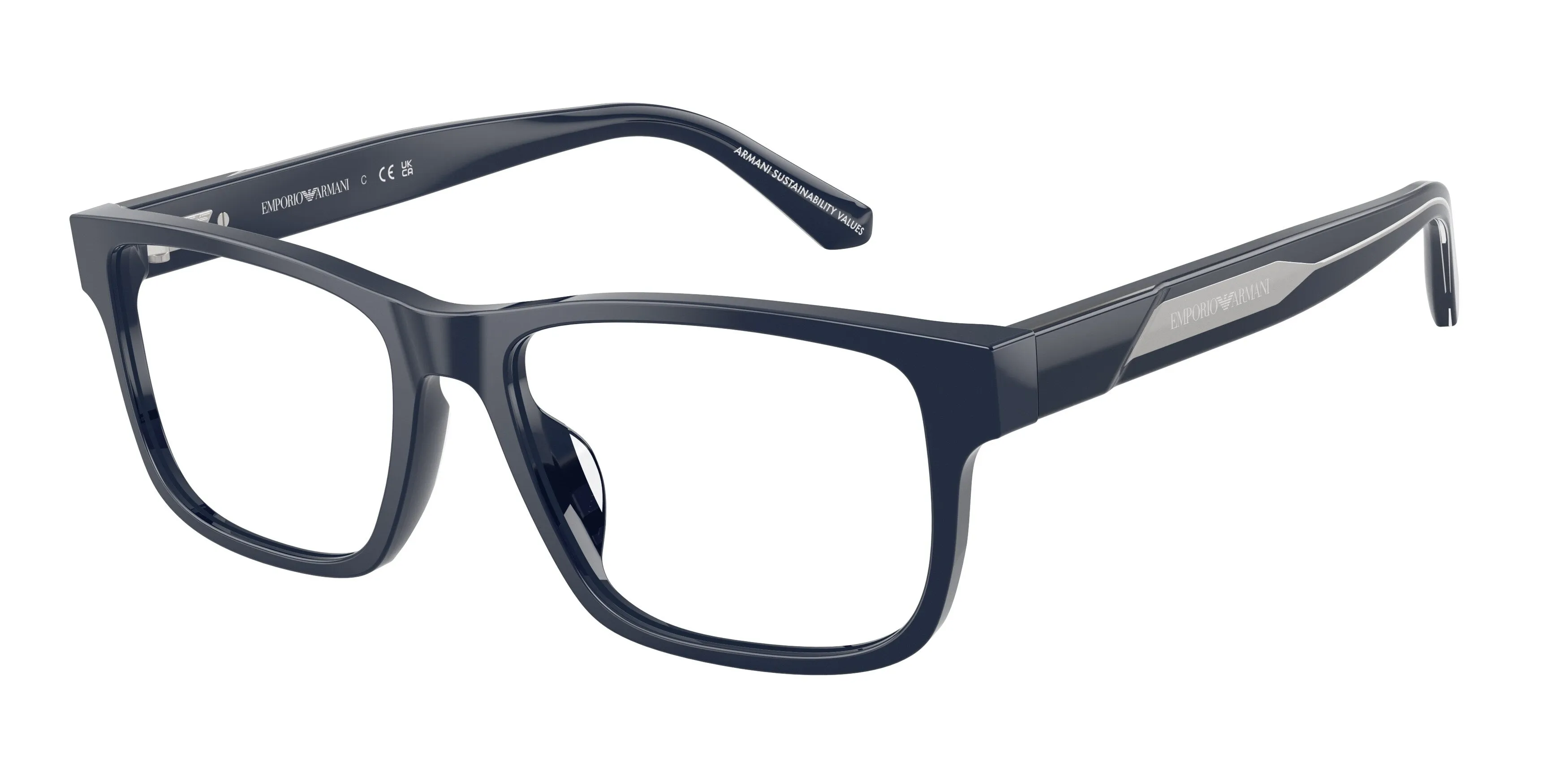 Emporio Armani EA3265U 6039 Montature da vista Acetato Blu Squadrata Normale - immagine 1