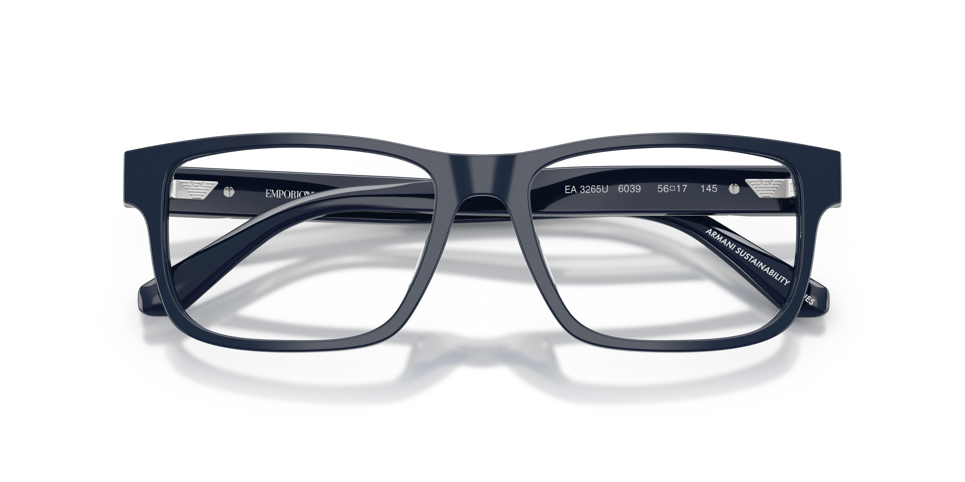 Emporio Armani EA3265U 6039 Montature da vista Acetato Blu Squadrata Normale - immagine 2