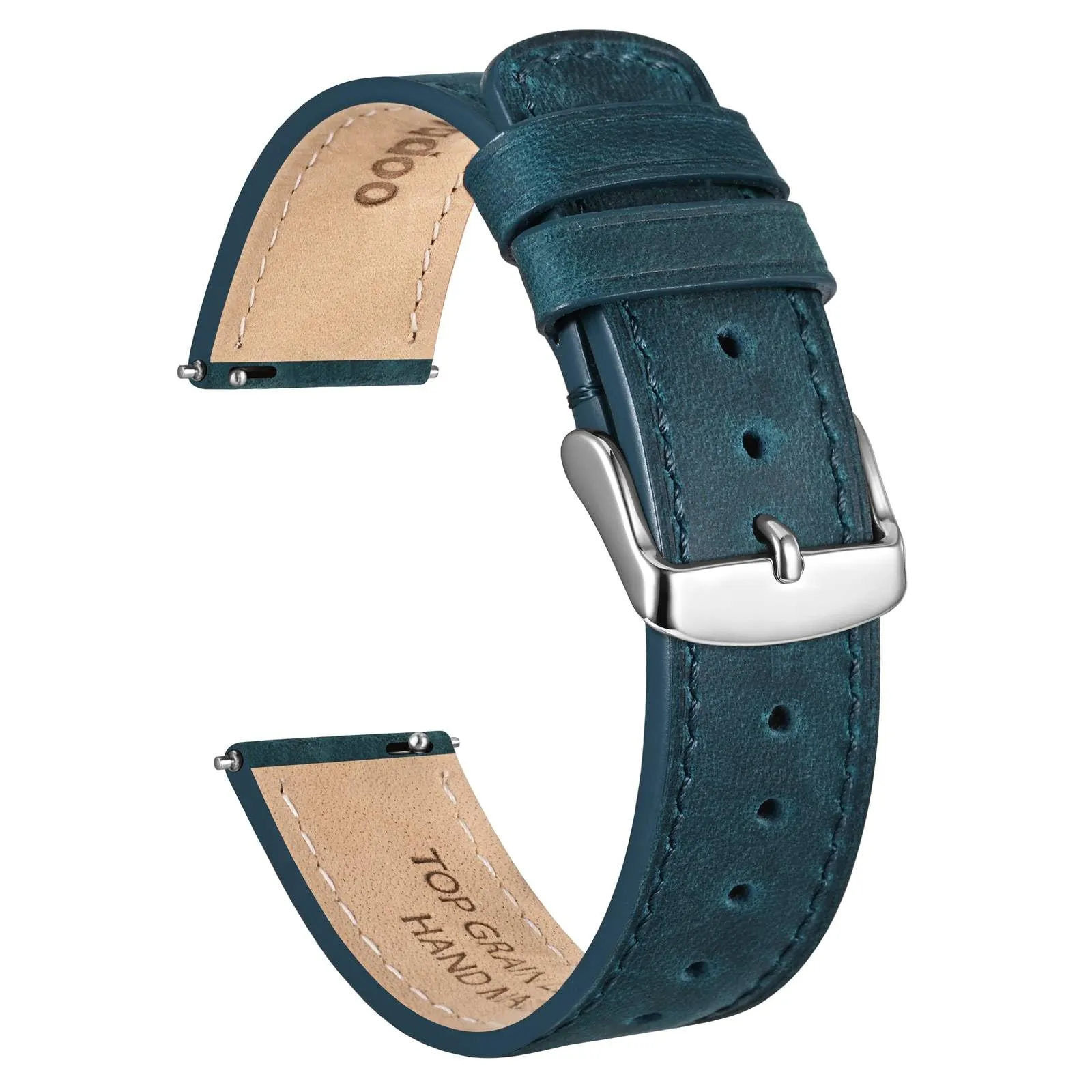 Ayadoo 18mm blu genuino cinturino in pelle, rilasciare rapidamente primavera Bar Band per le donne uomini - immagine 1