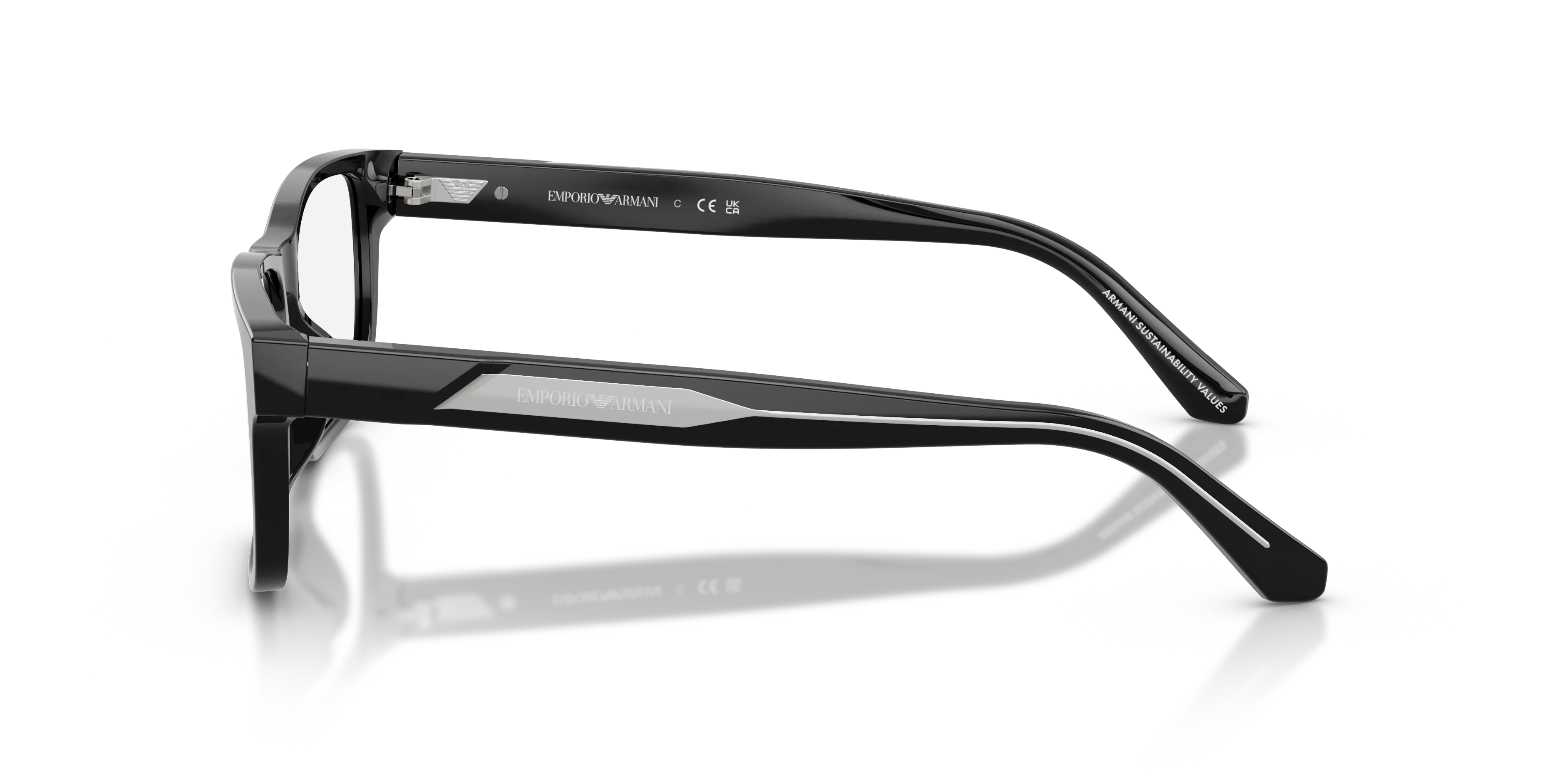 Emporio Armani EA3265U 5017 Montature da vista Acetato Nero Squadrata Normale - immagine 4