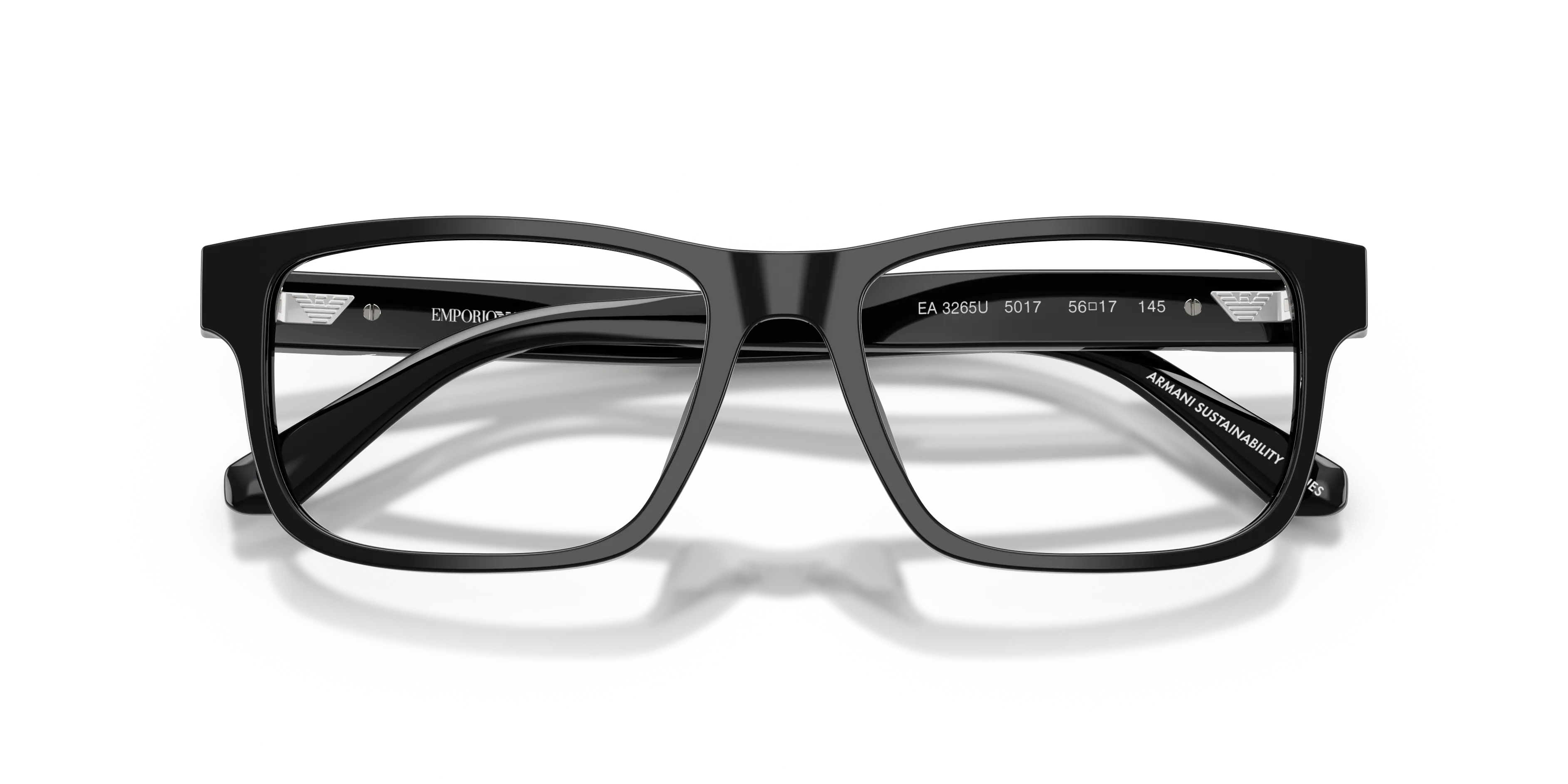 Emporio Armani EA3265U 5017 Montature da vista Acetato Nero Squadrata Normale - immagine 2