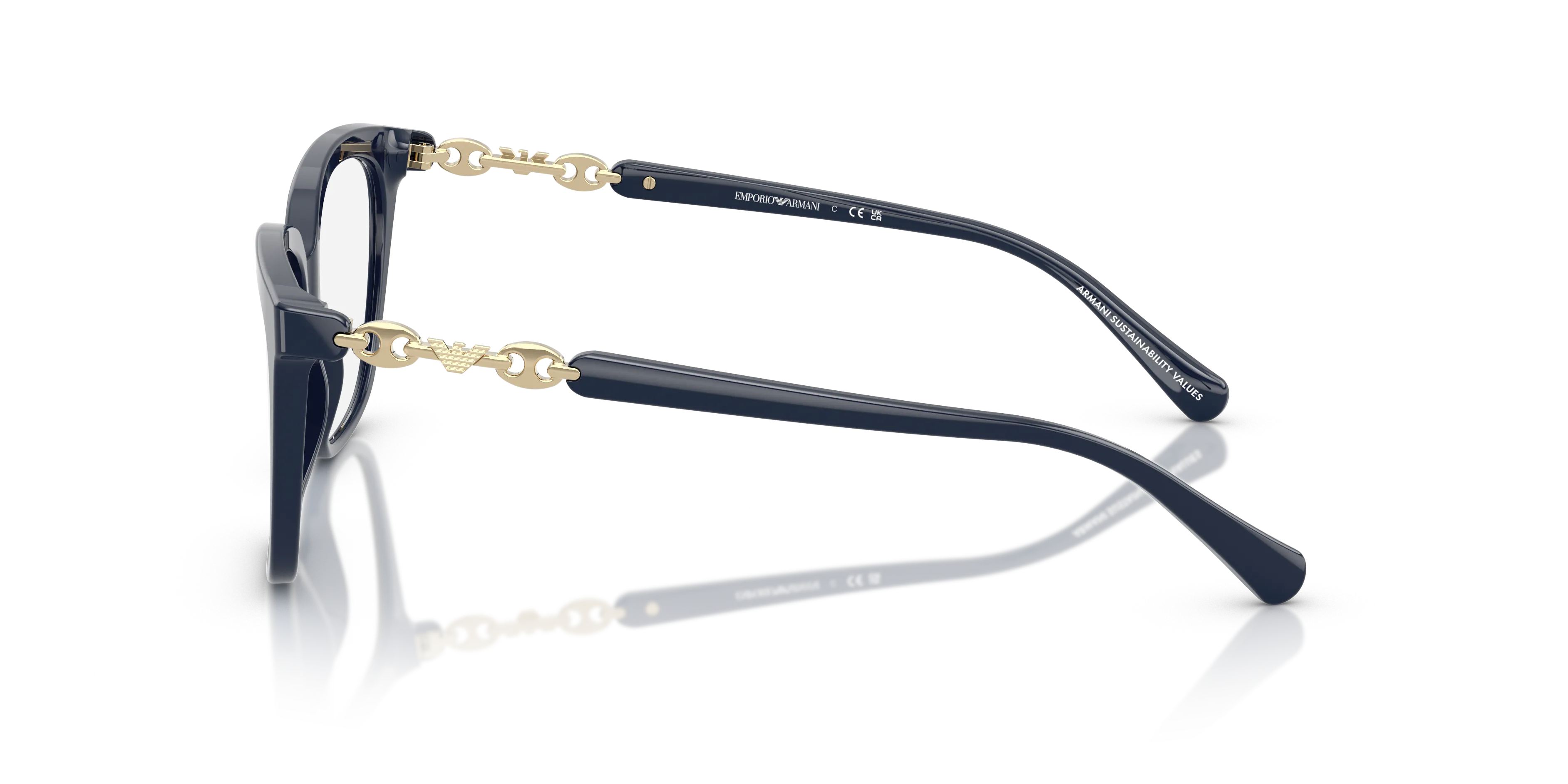 Emporio Armani EA3248 6039 Montature da vista Acetato Blu Cat Eye Normale - immagine 4