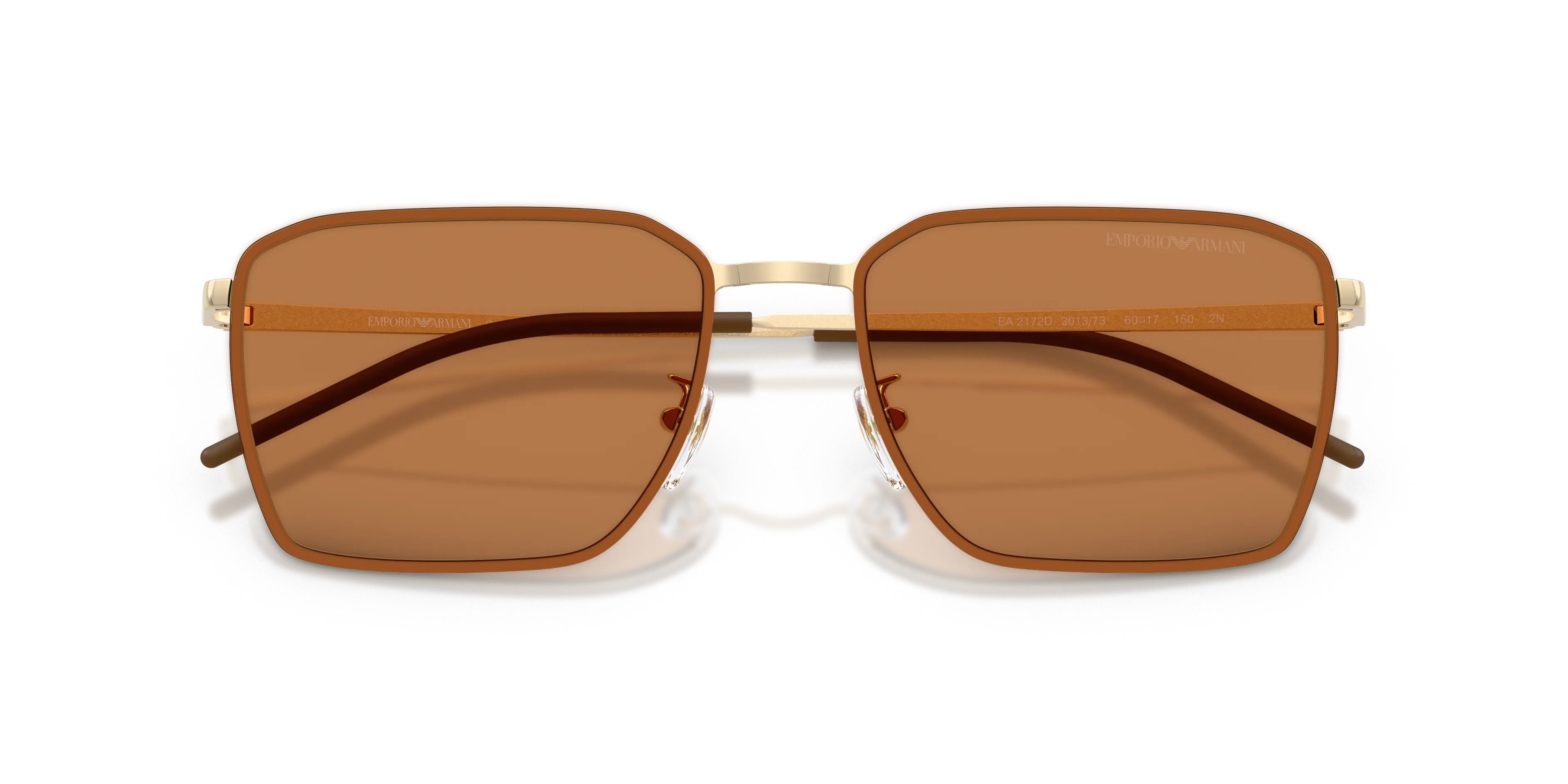 Emporio Armani EA2172D 301373 Occhiali da sole Metallo Oro Marrone Squadrata Normale - immagine 2
