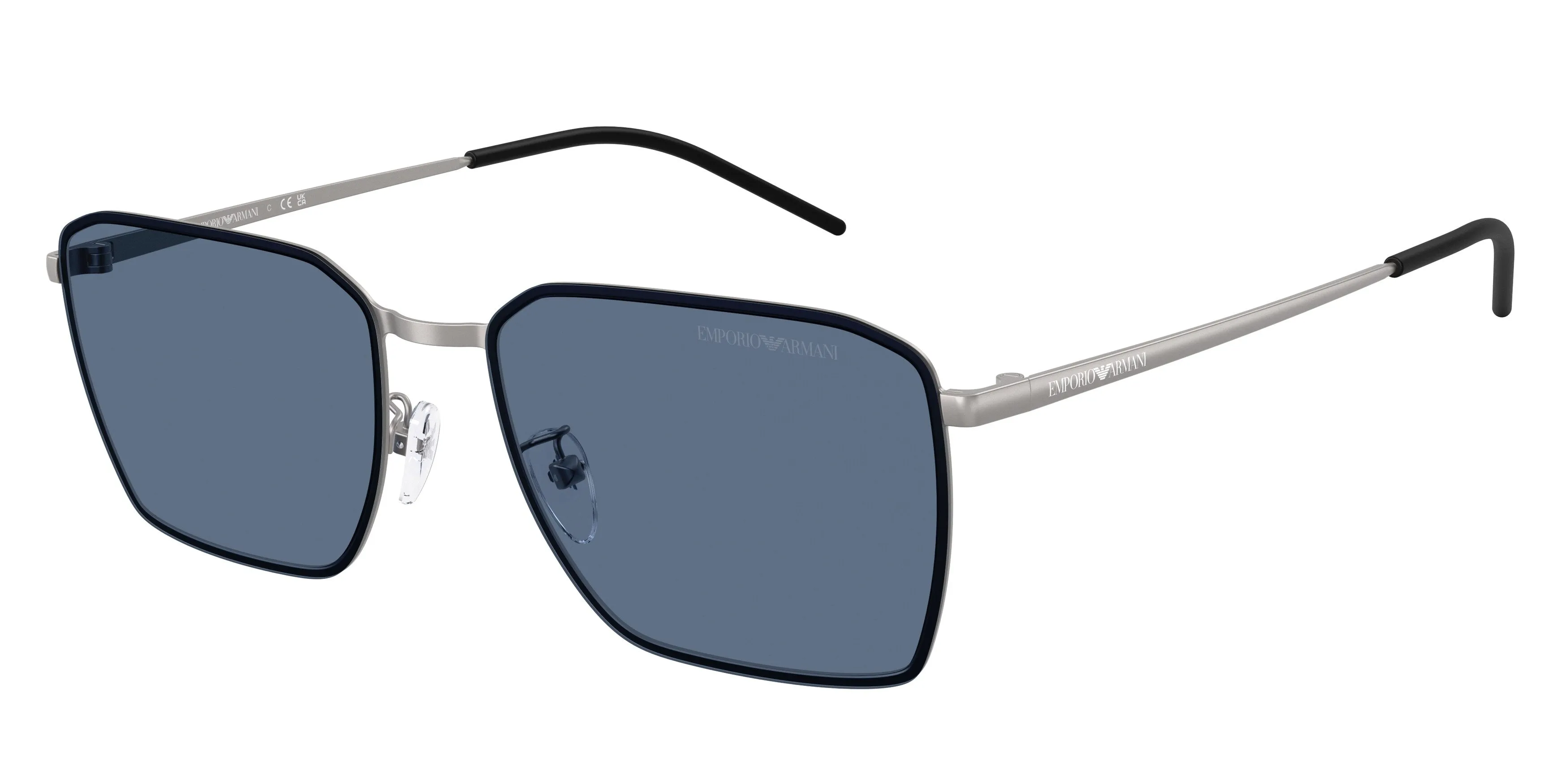 Emporio Armani EA2172D 300380 Occhiali da sole Metallo Grigio Blu Squadrata Normale - immagine 1