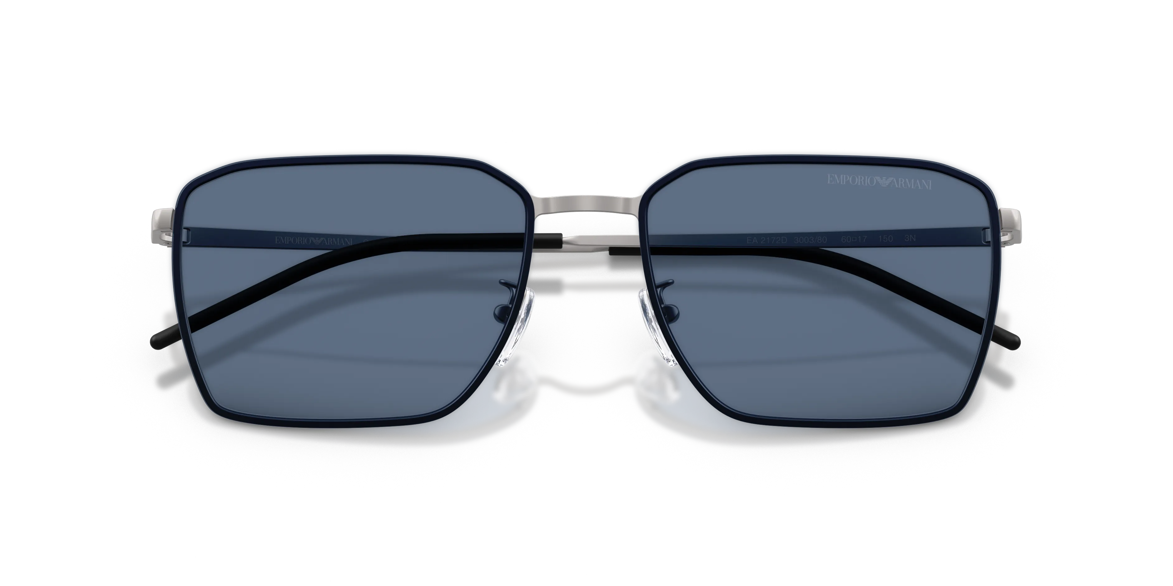 Emporio Armani EA2172D 300380 Occhiali da sole Metallo Grigio Blu Squadrata Normale - immagine 2