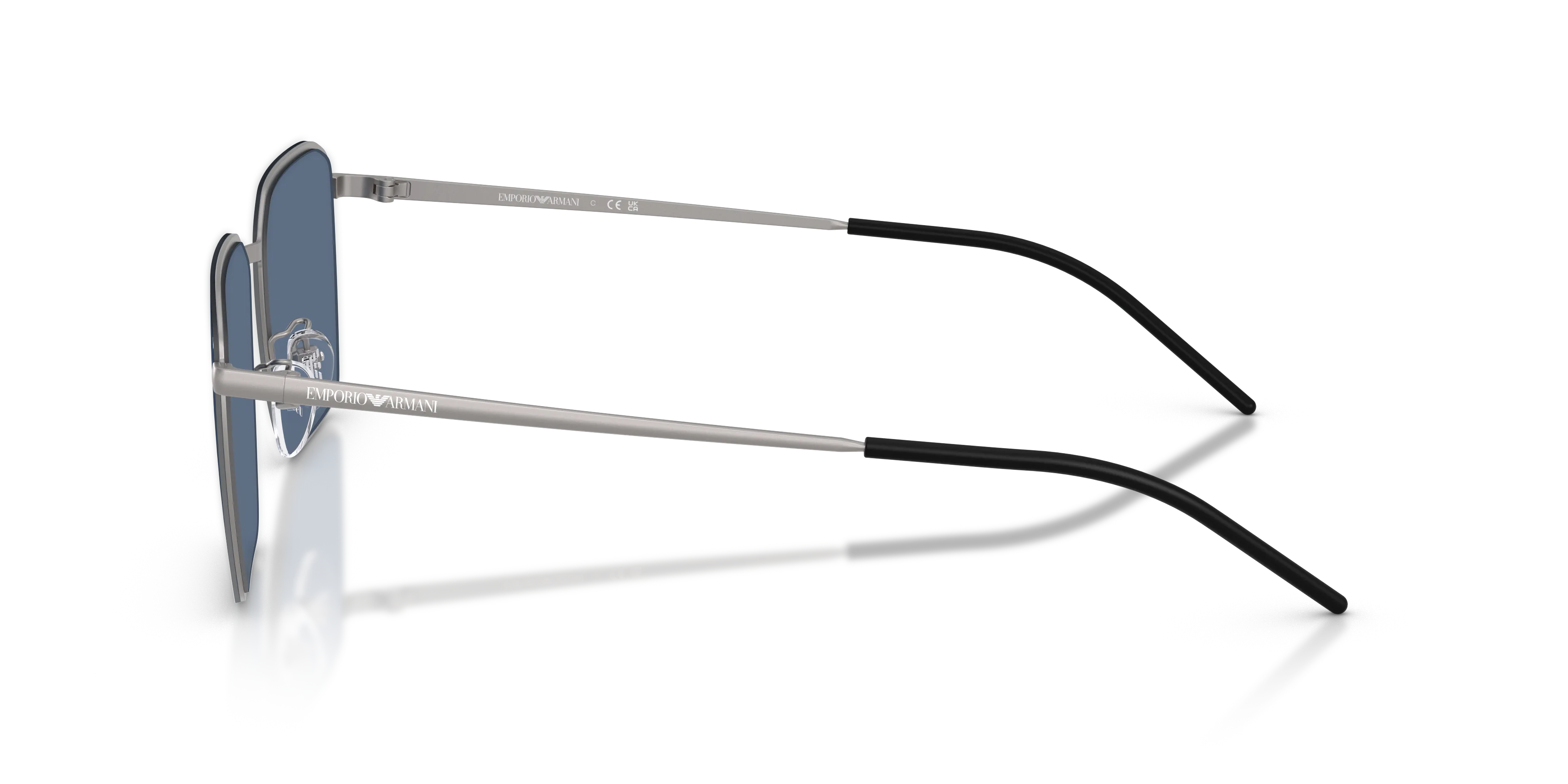 Emporio Armani EA2172D 300380 Occhiali da sole Metallo Grigio Blu Squadrata Normale - immagine 4