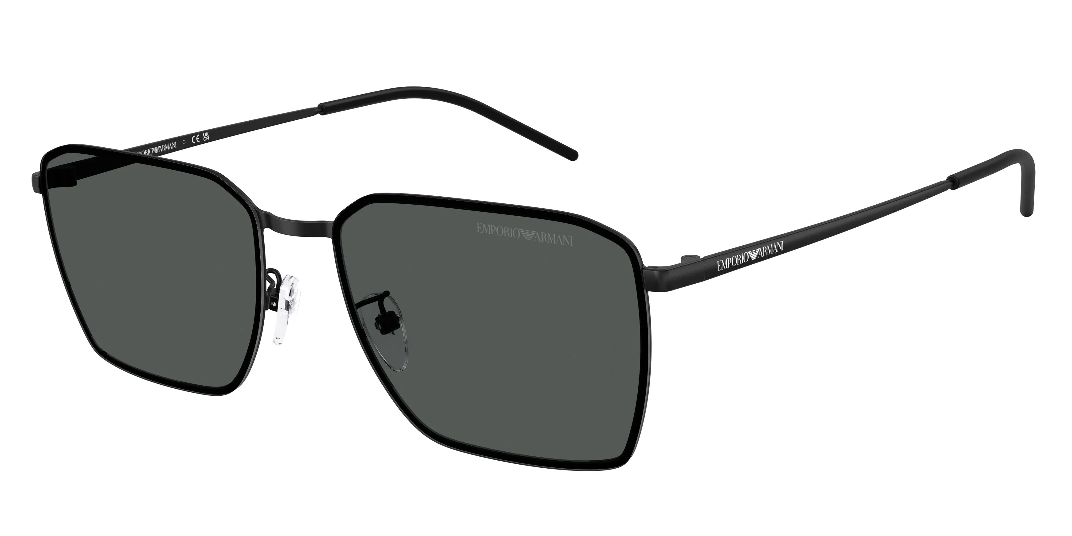 Emporio Armani EA2172D 300187 Occhiali da sole Metallo Nero Grigio Squadrata Normale - immagine 1