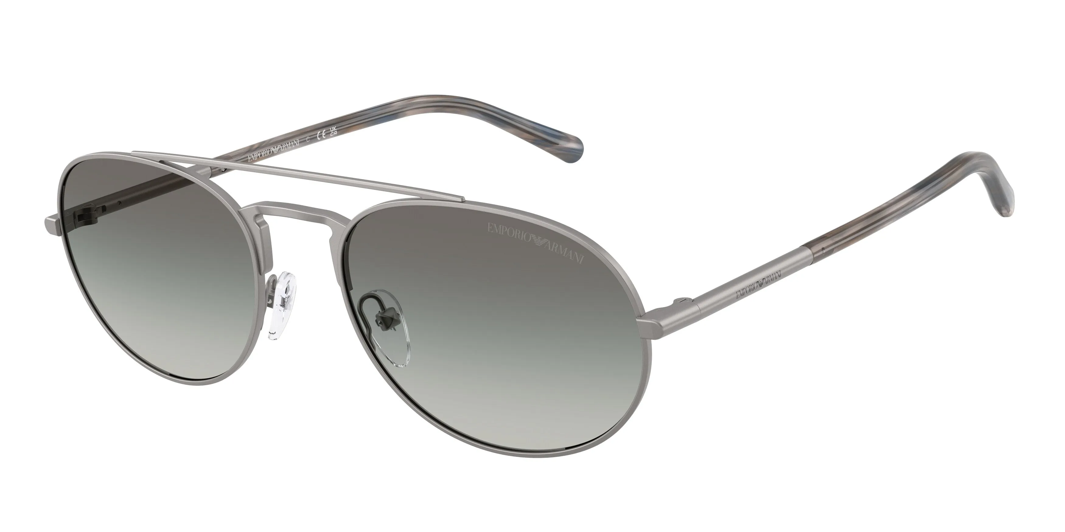 Emporio Armani EA2171 300311 Occhiali da sole Metallo Grigio Grigio Pilot Normale Sfumato - immagine 1