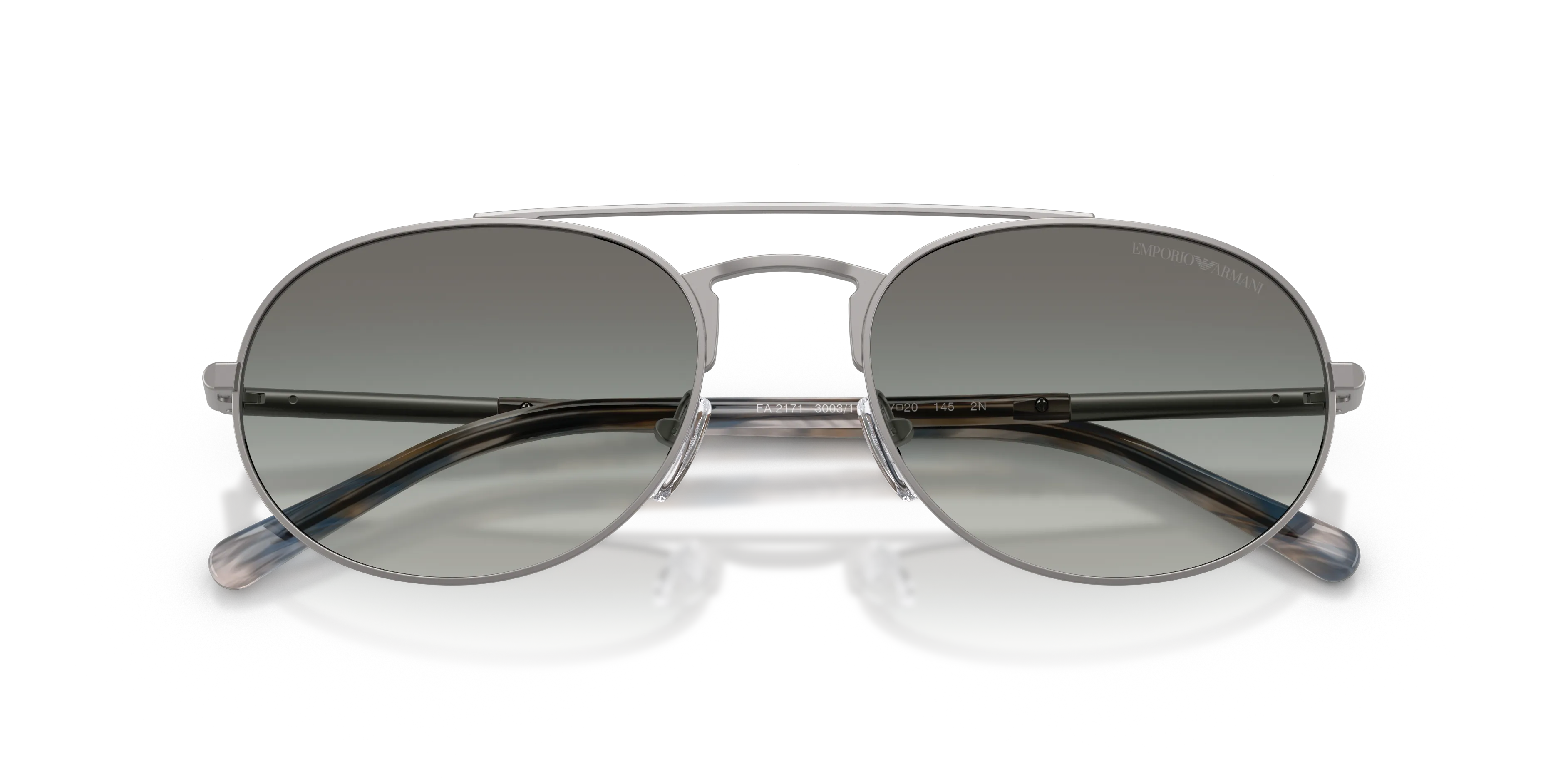 Emporio Armani EA2171 300311 Occhiali da sole Metallo Grigio Grigio Pilot Normale Sfumato - immagine 2