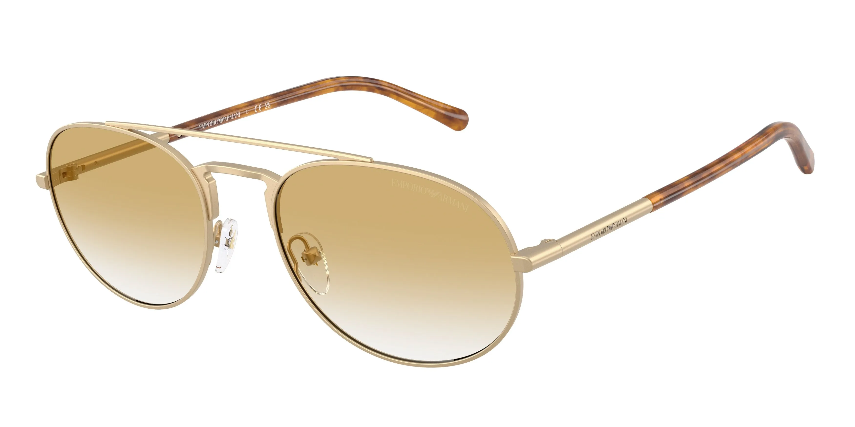 Emporio Armani EA2171 30022Q Occhiali da sole Metallo Oro Giallo Pilot Normale Sfumato - immagine 1