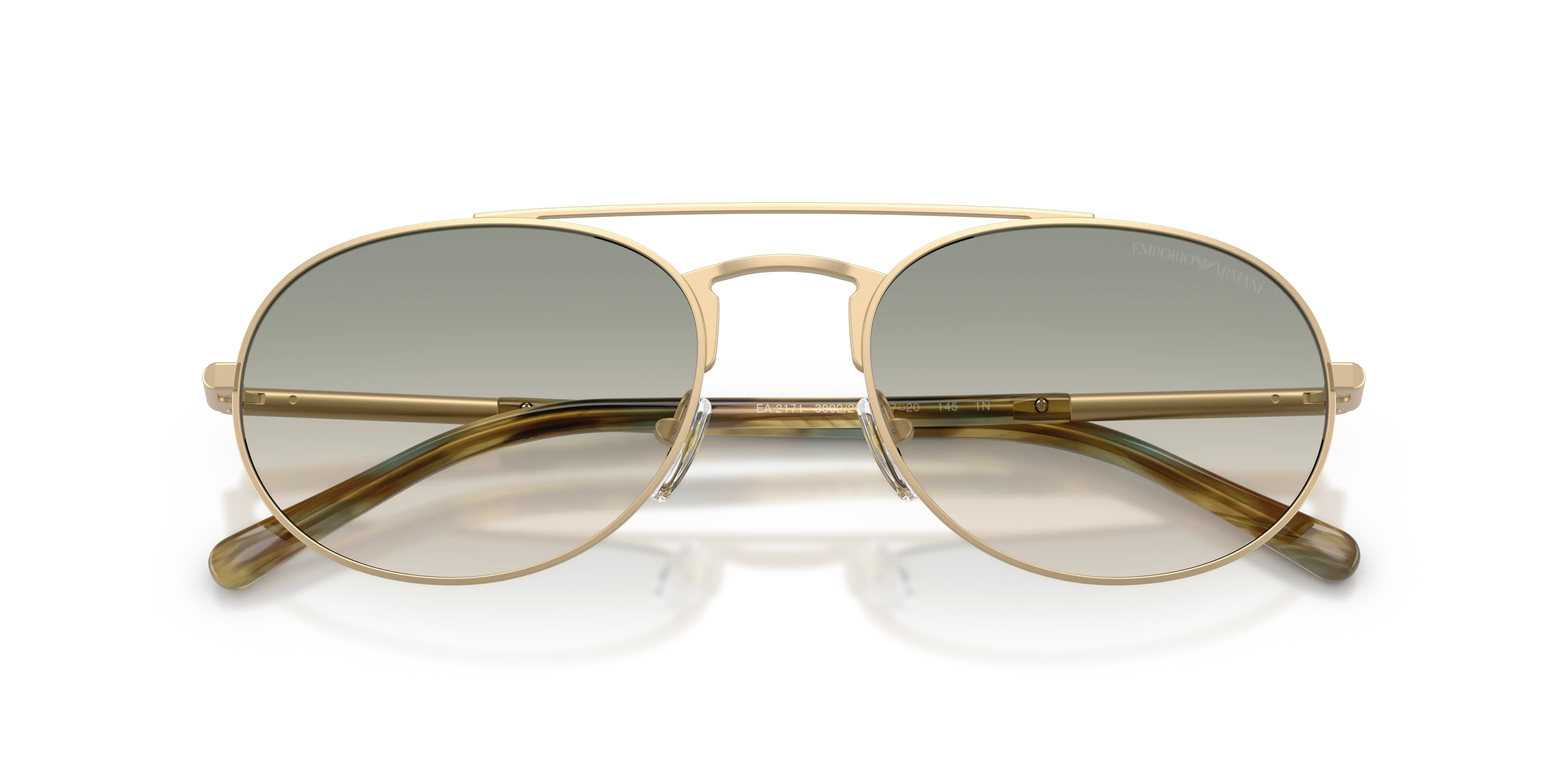 Emporio Armani EA2171 30022C Occhiali da sole Metallo Oro Marrone Pilot Normale - immagine 2