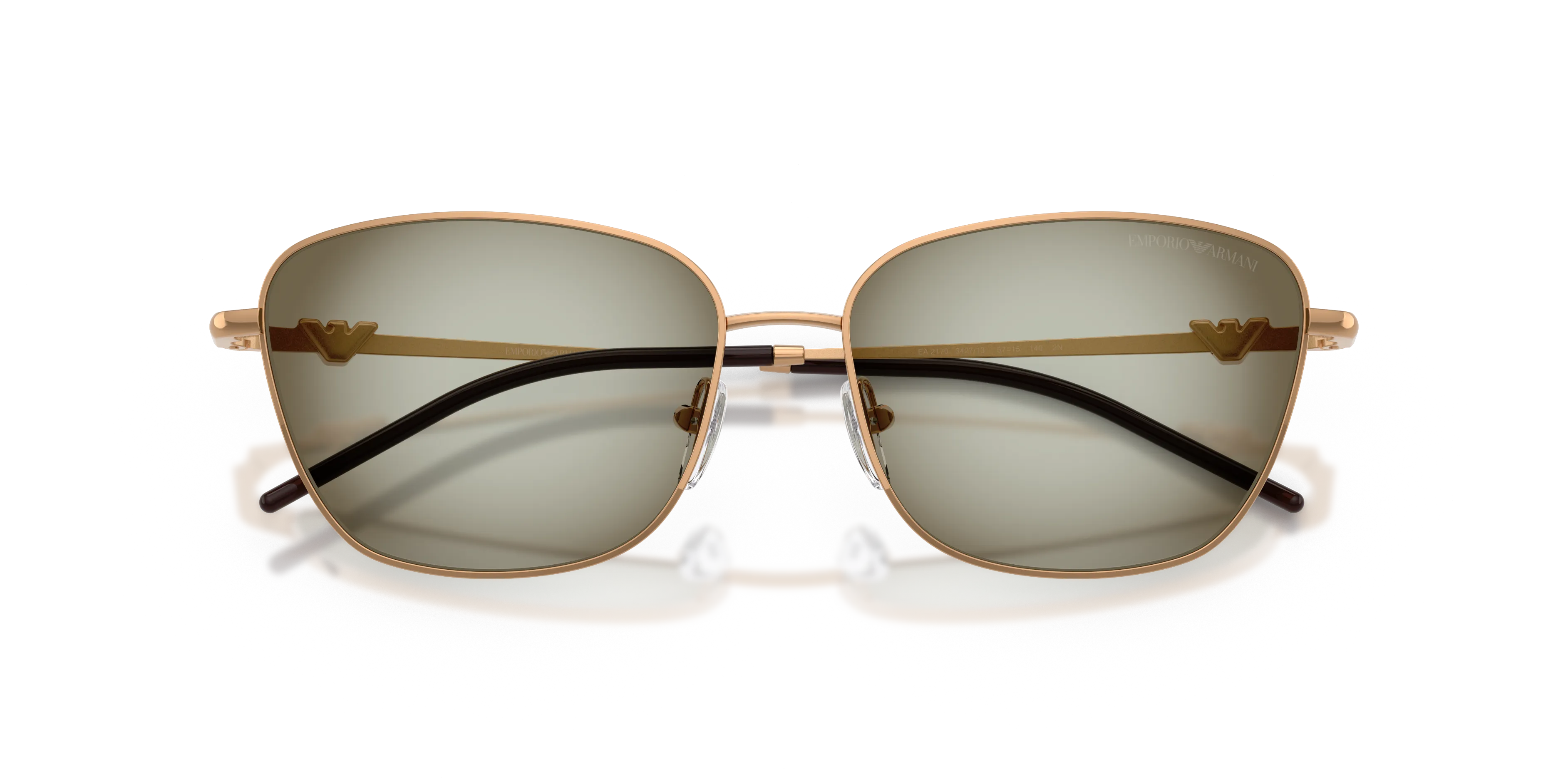 Emporio Armani EA2170 342713 Occhiali da sole Metallo Marrone Verde Geometrica Normale Sfumato - immagine 2