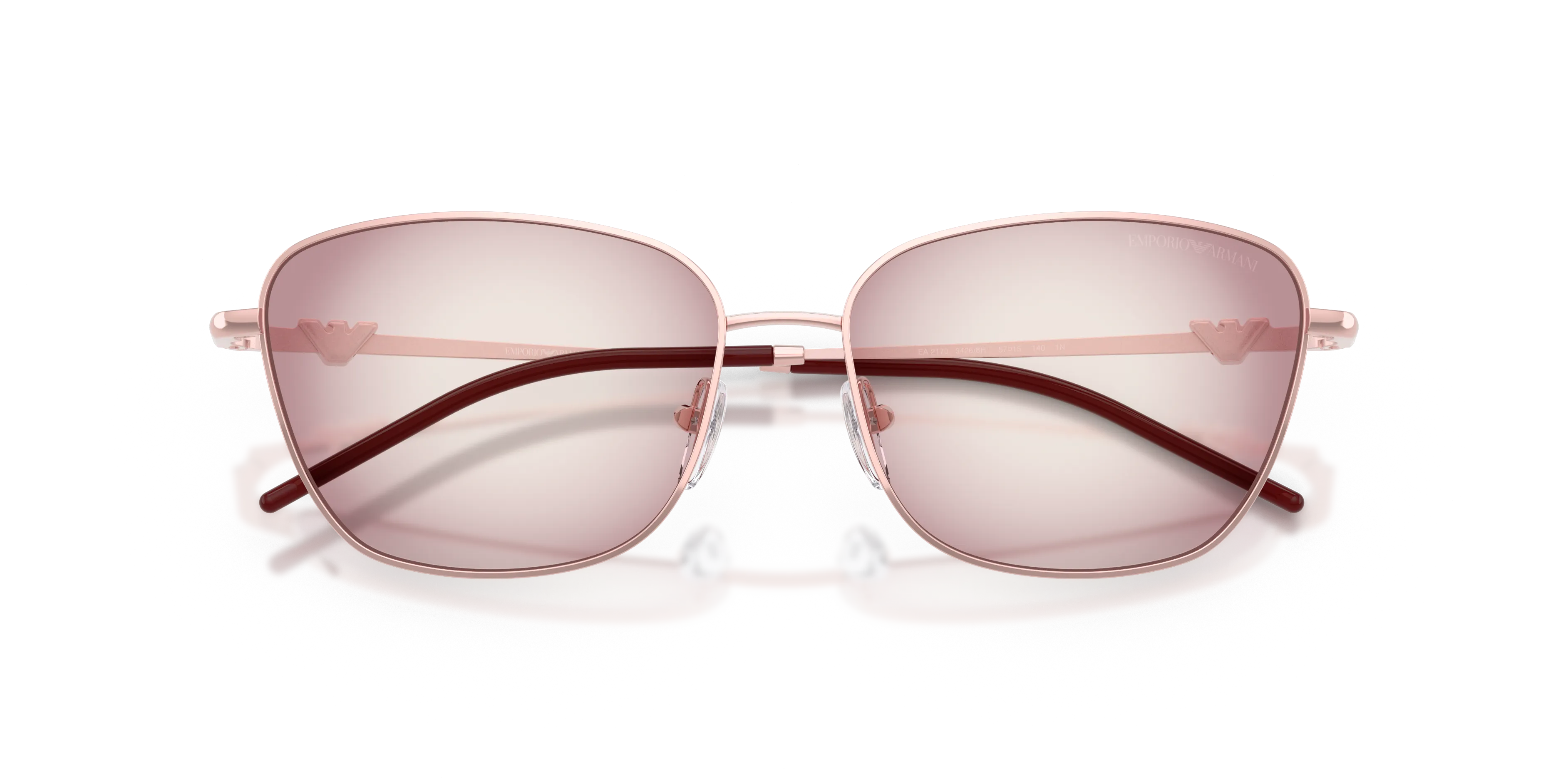 Emporio Armani EA2170 34268H Occhiali da sole Metallo Rosa Rosa Geometrica Normale Sfumato - immagine 2