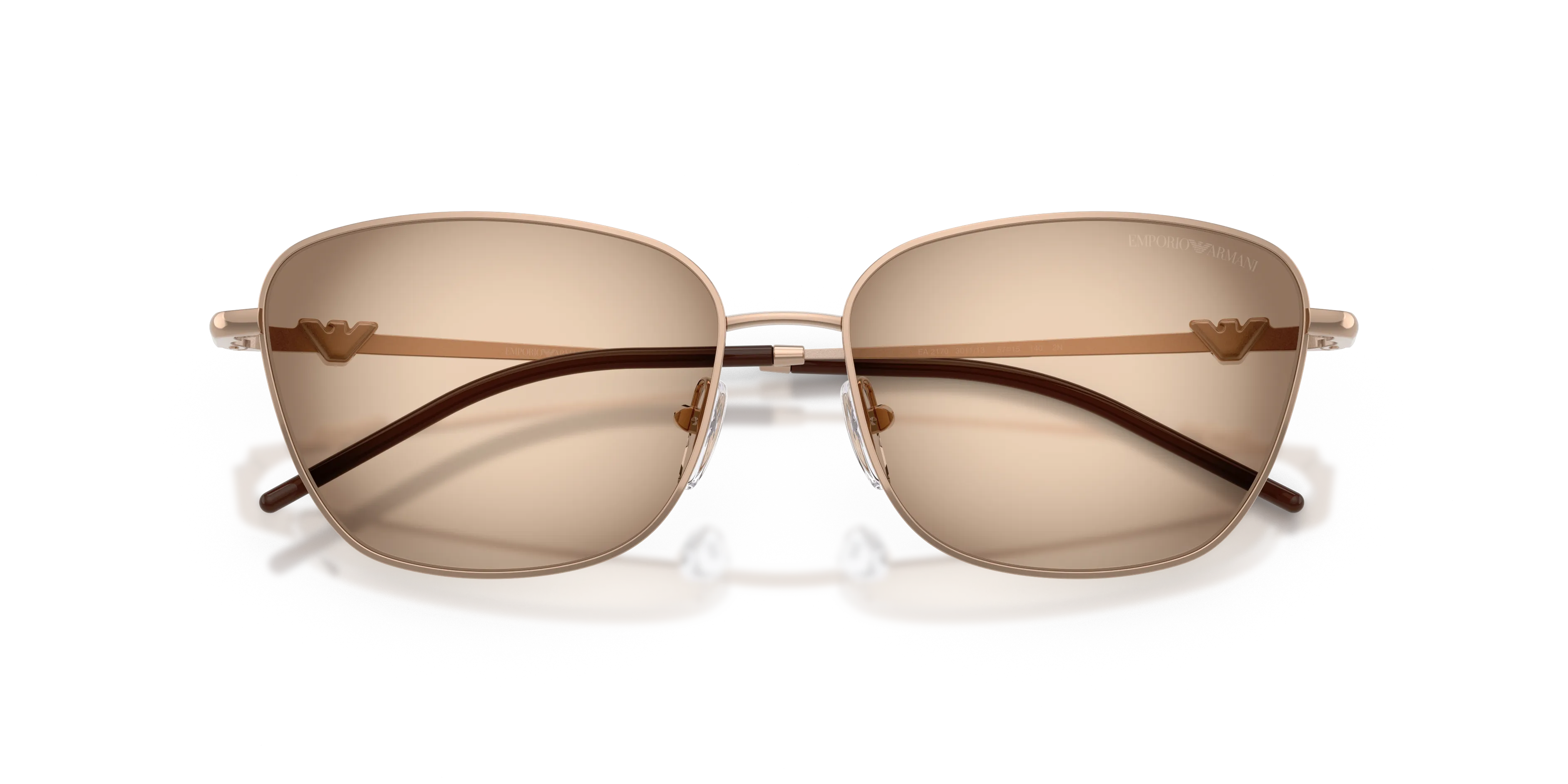 Emporio Armani EA2170 301113 Occhiali da sole Metallo Oro Marrone Geometrica Normale Sfumato - immagine 2