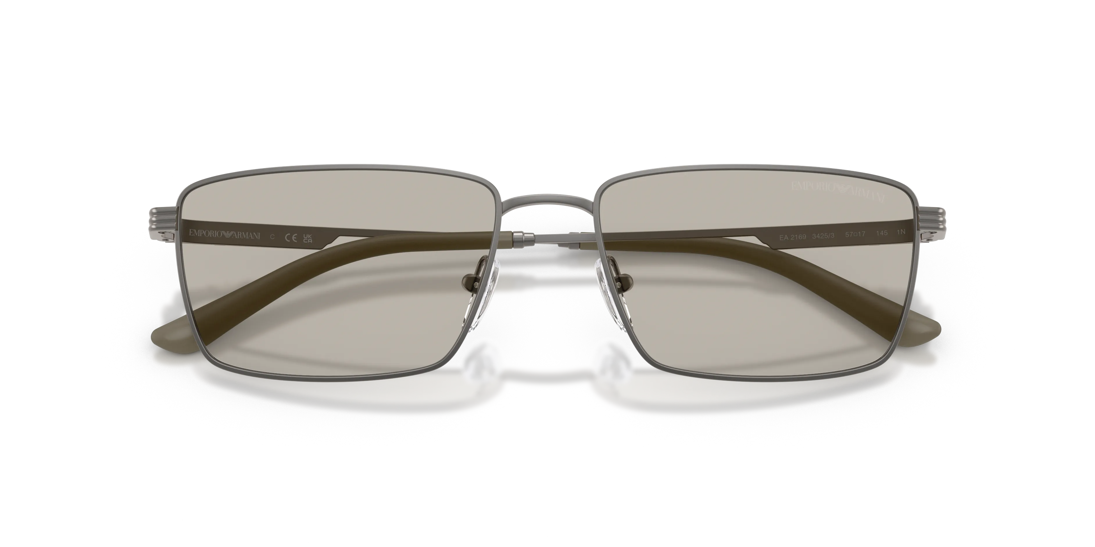 Emporio Armani EA2169 3425/3 Occhiali da sole Metallo Grigio Marrone Squadrata Normale - immagine 2