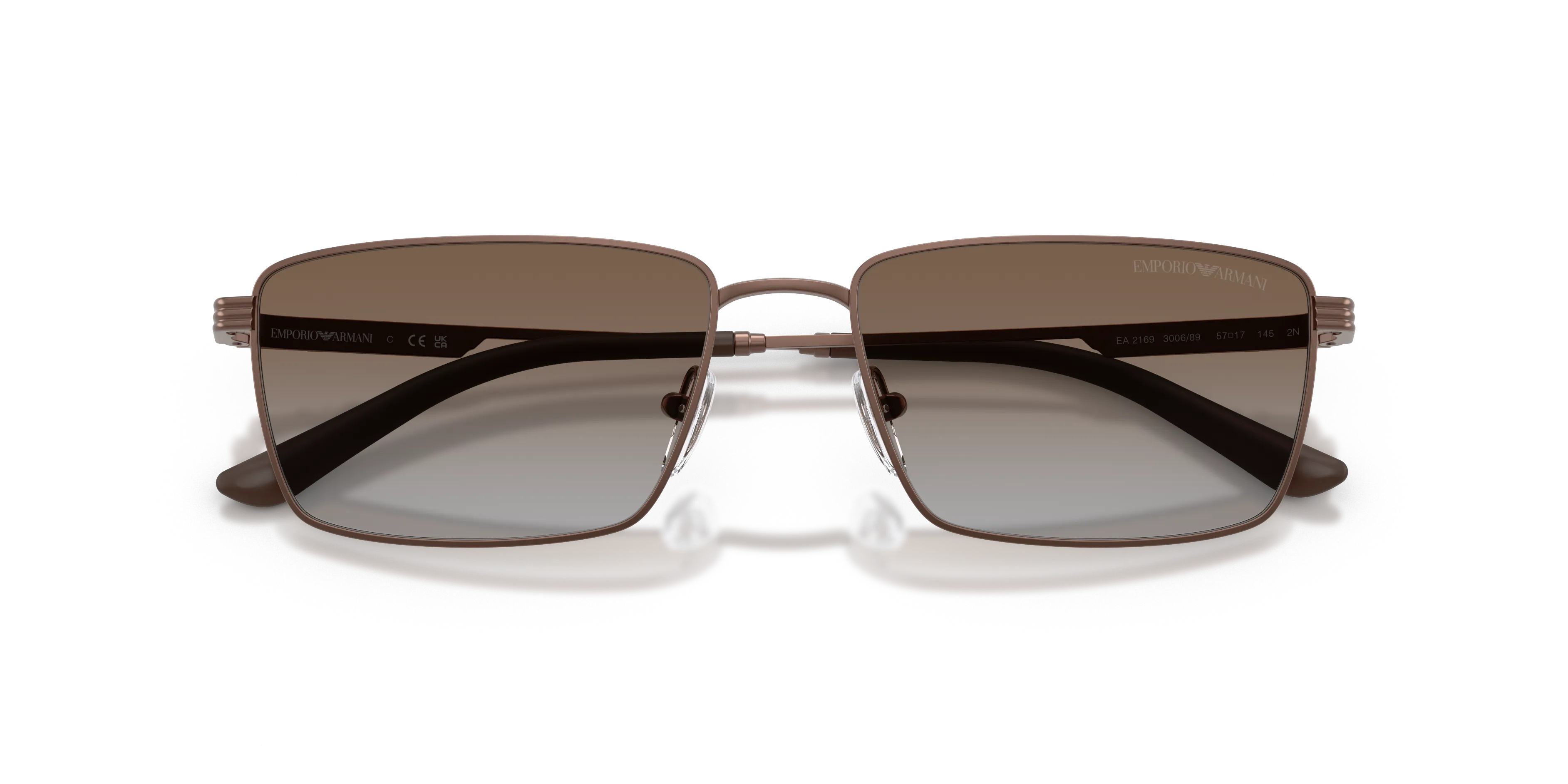 Emporio Armani EA2169 300689 Occhiali da sole Metallo Bronzo Grigio Squadrata Normale Sfumato - immagine 2