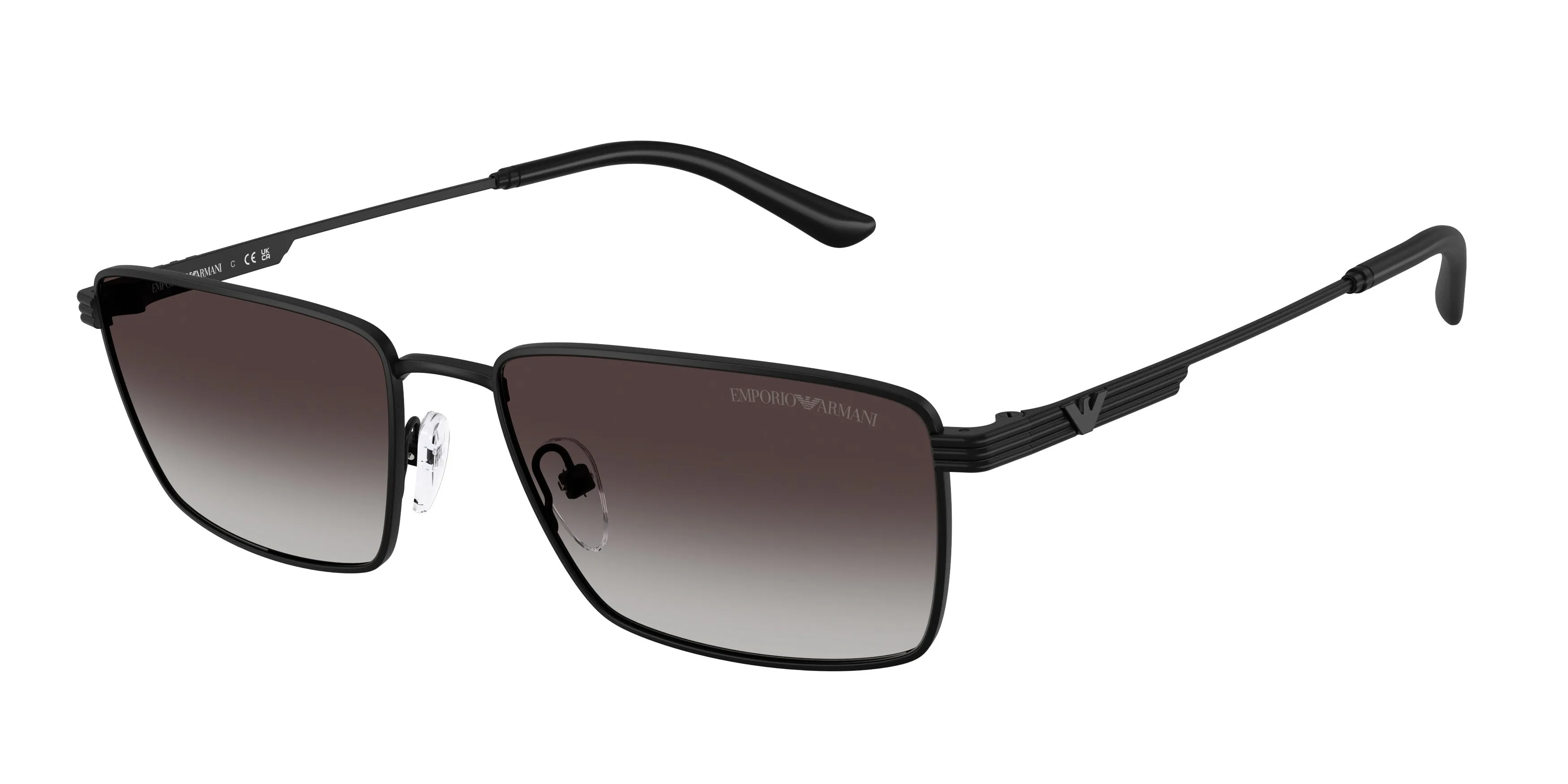 Emporio Armani EA2169 30018G Occhiali da sole Metallo Nero Grigio Squadrata Normale Sfumato - immagine 1
