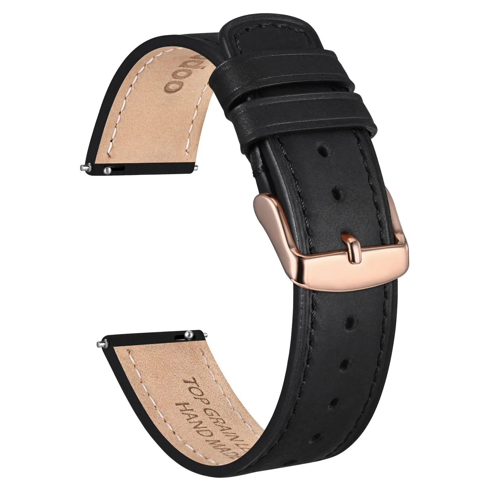 Ayadoo Crazy Horse Cinghie in pelle per orologi da uomo e da donna, 18 mm 20 mm 22 mm con chiusura rapida vintage, cinturino di ricambio, 22mm, Vintage - immagine 1