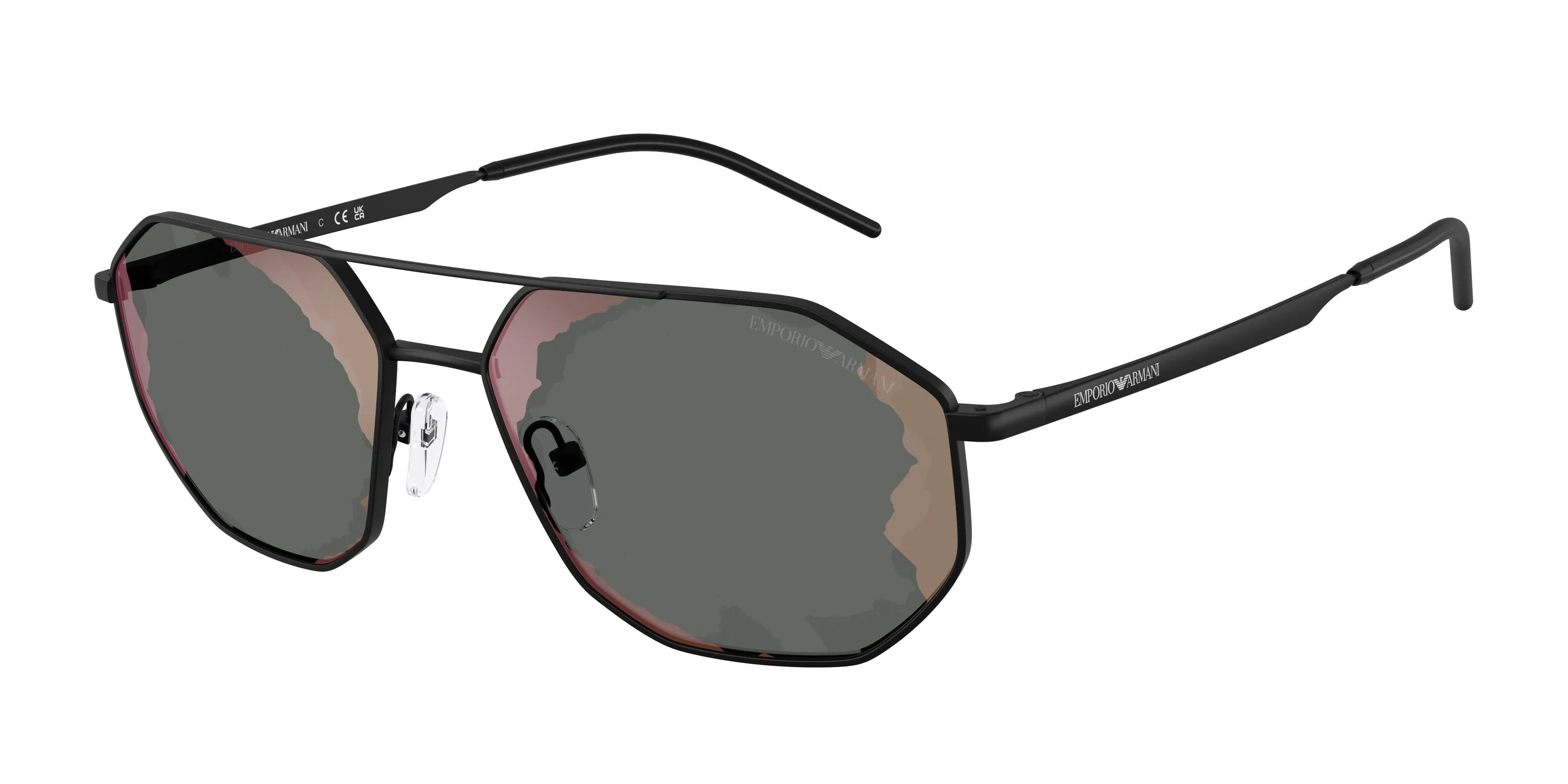 Emporio Armani EA2147 30017G Occhiali da sole Metallo Nero Nero Geometrica Normale Specchiato - immagine 1