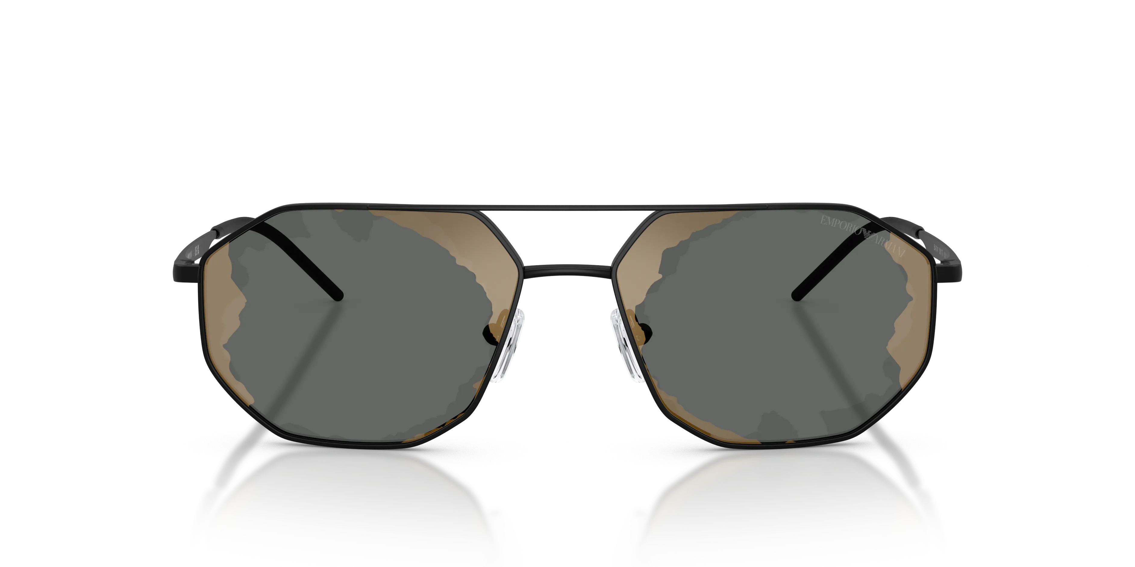 Emporio Armani EA2147 30017G Occhiali da sole Metallo Nero Nero Geometrica Normale Specchiato - immagine 3
