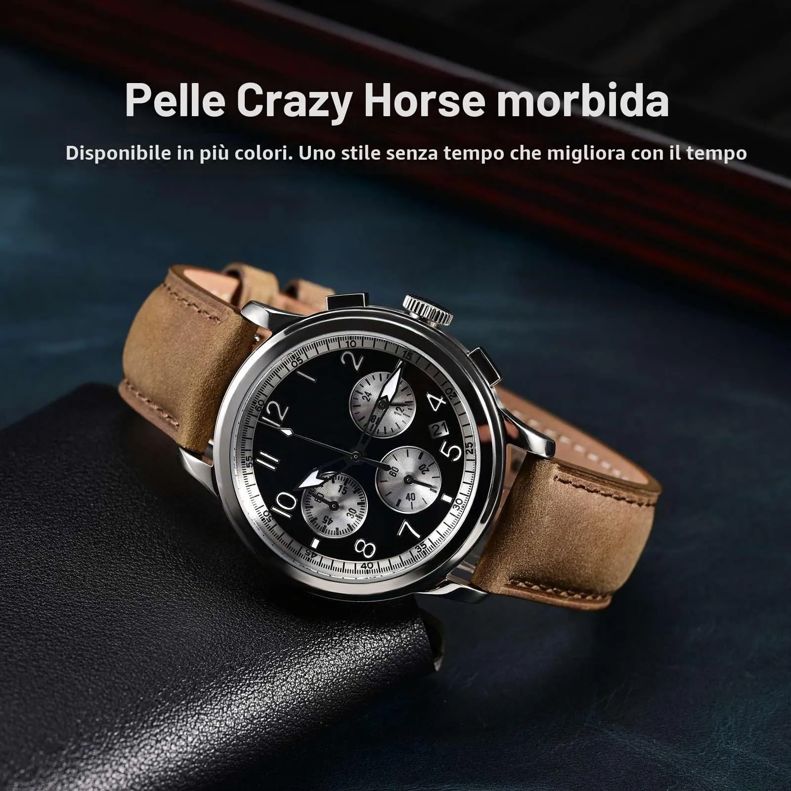 Ayadoo 22mm cammello genuino cinturino in pelle, rilasciare rapidamente primavera Bar Band per le donne uomini - immagine 3