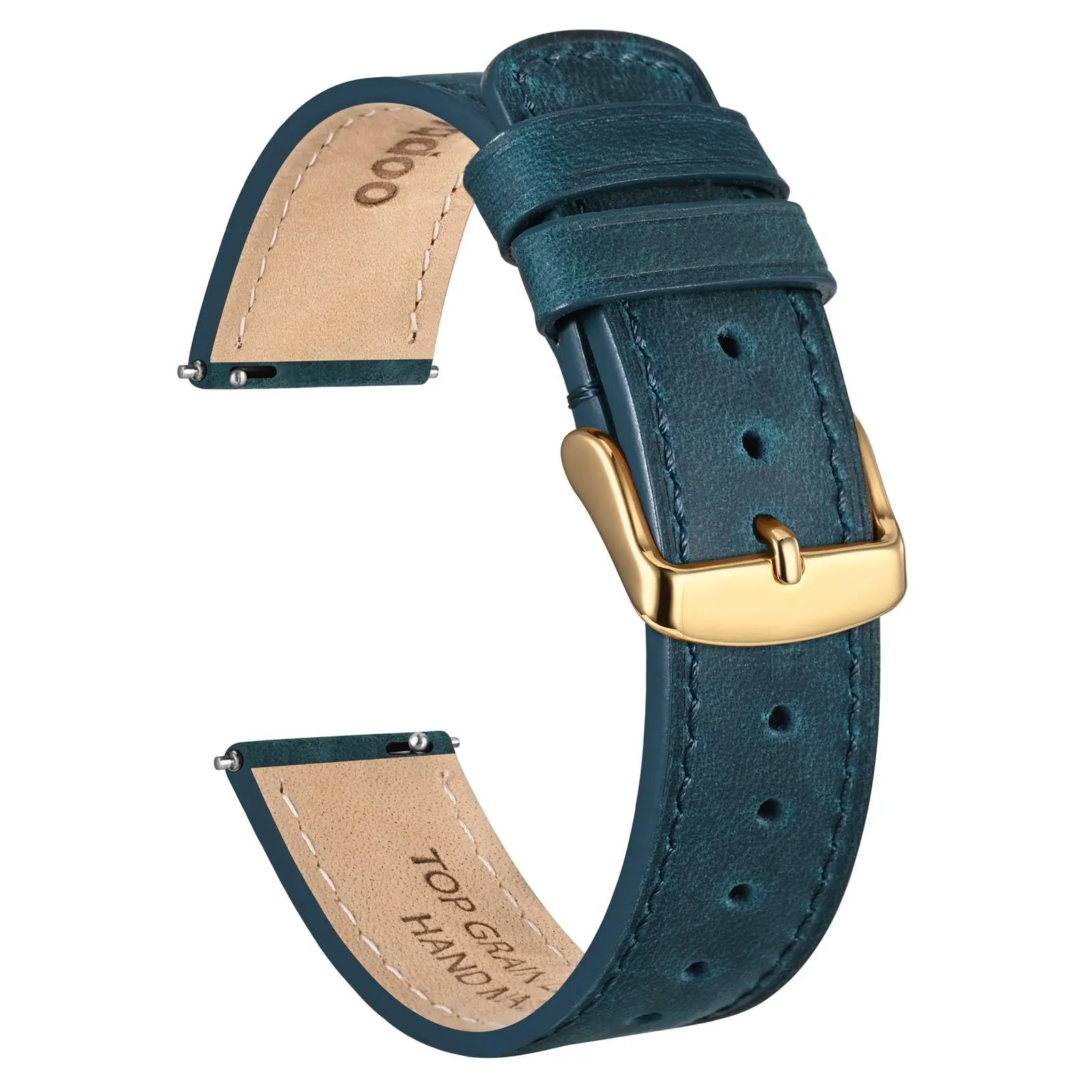 Ayadoo 18mm blu genuino cinturino in pelle, rilasciare rapidamente primavera Bar Band per le donne uomini - immagine 1