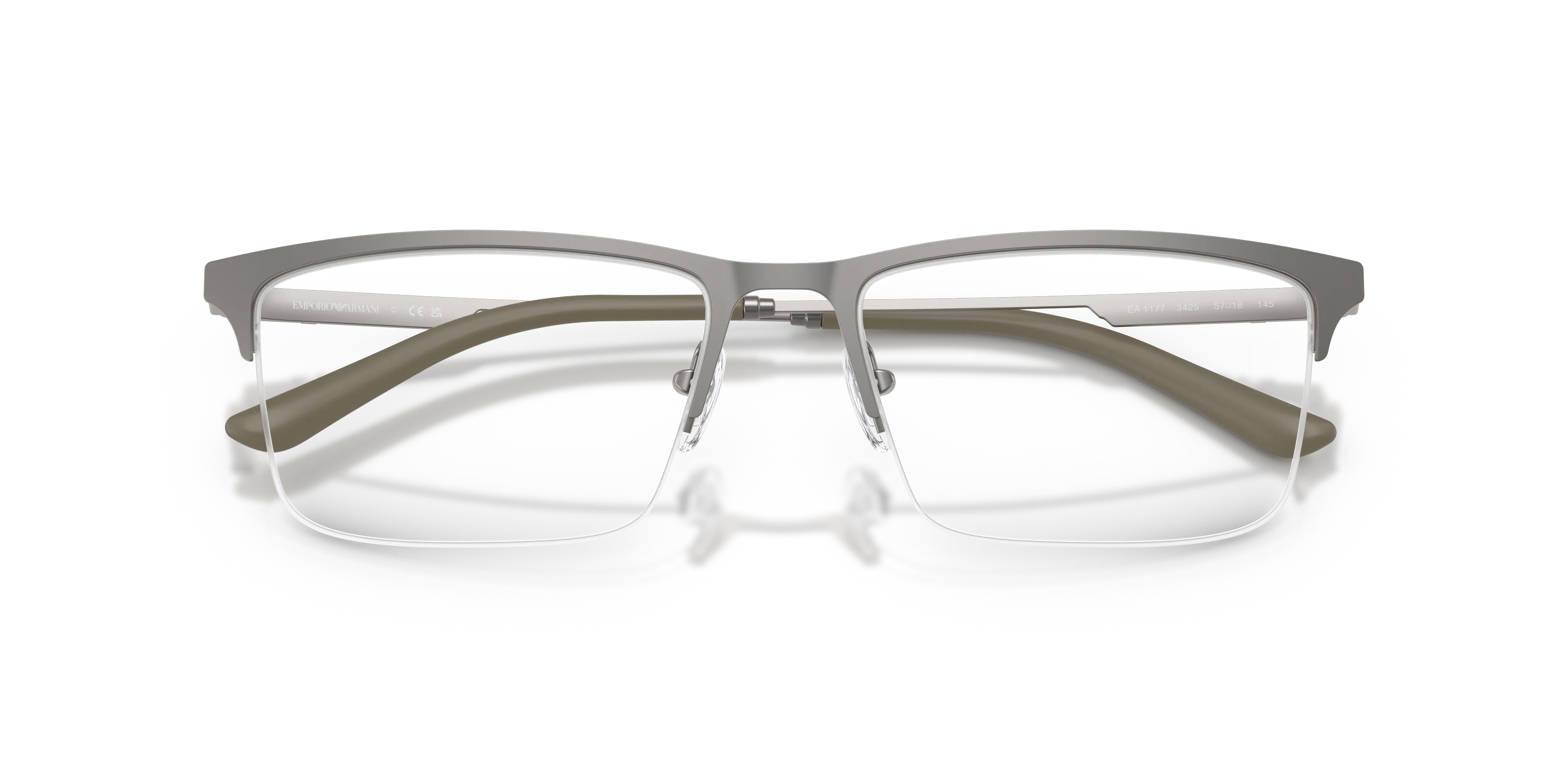 Emporio Armani EA1177 3425 Montature da vista Metallo Grigio Squadrata Normale - immagine 2