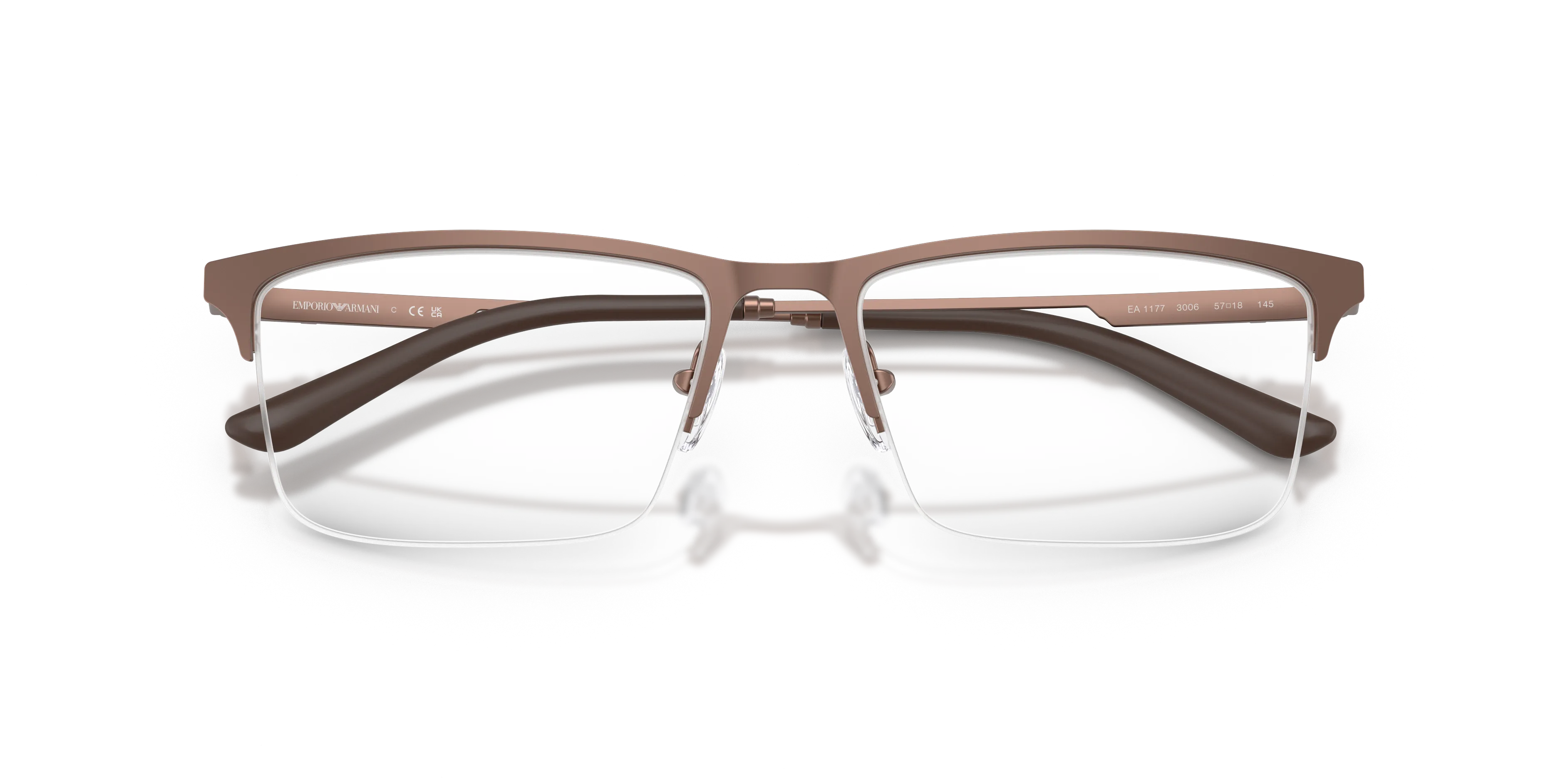 Emporio Armani EA1177 3006 Montature da vista Metallo Bronzo Squadrata Normale - immagine 2