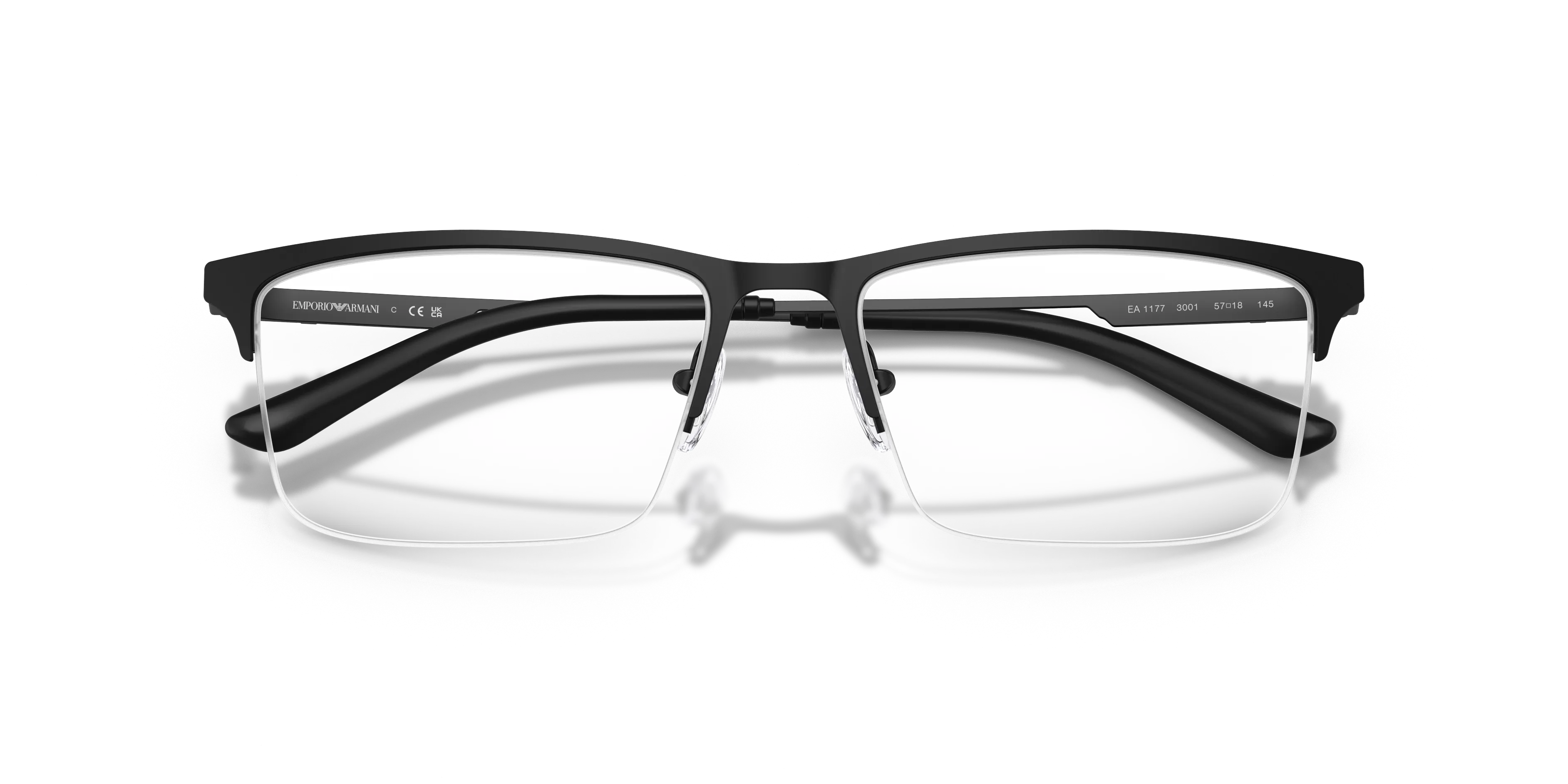Emporio Armani EA1177 3001 Montature da vista Metallo Nero Squadrata Normale - immagine 2