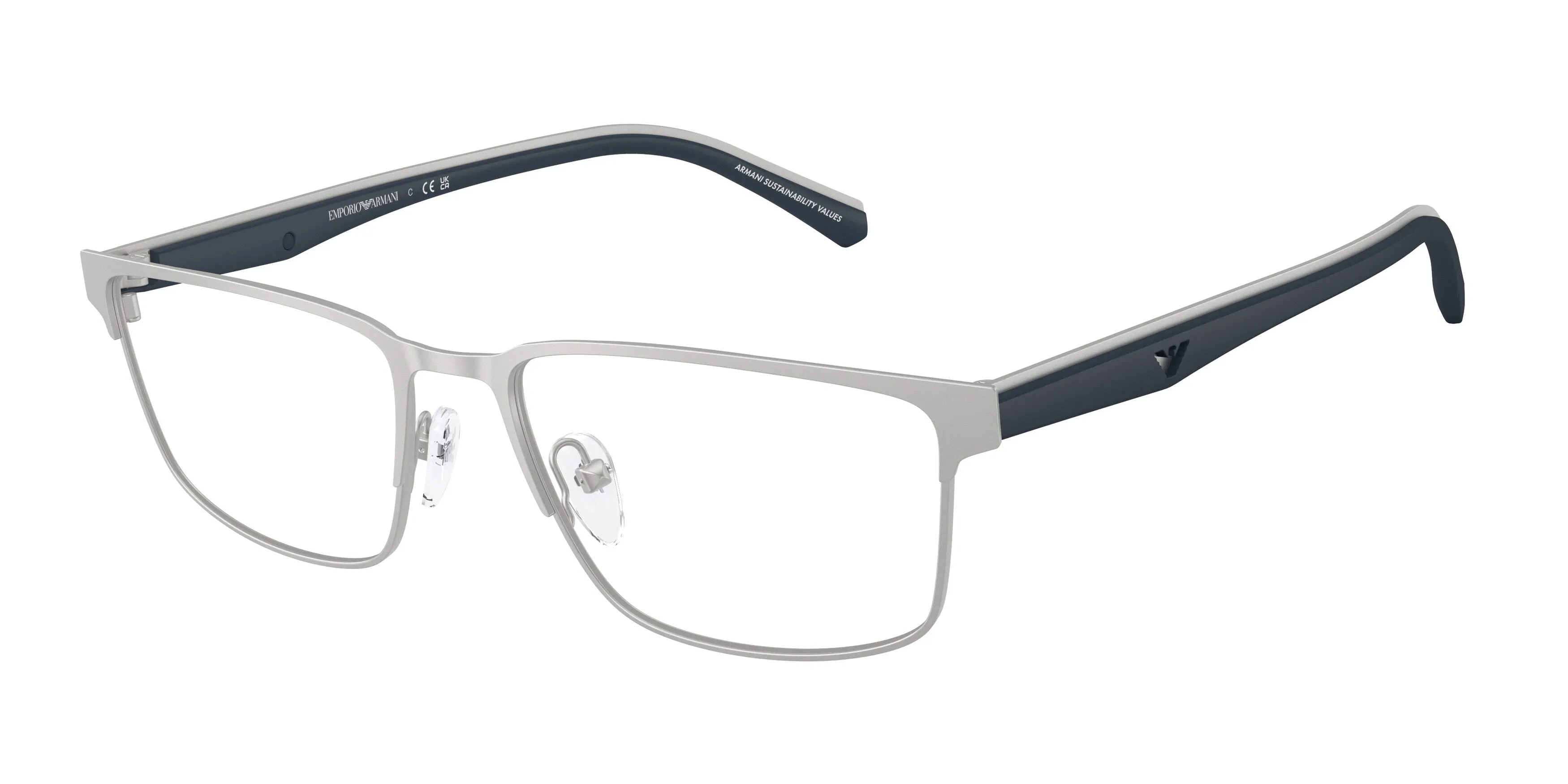 Emporio Armani EA1175 3015 Montature da vista Metallo Argento Squadrata Normale - immagine 1