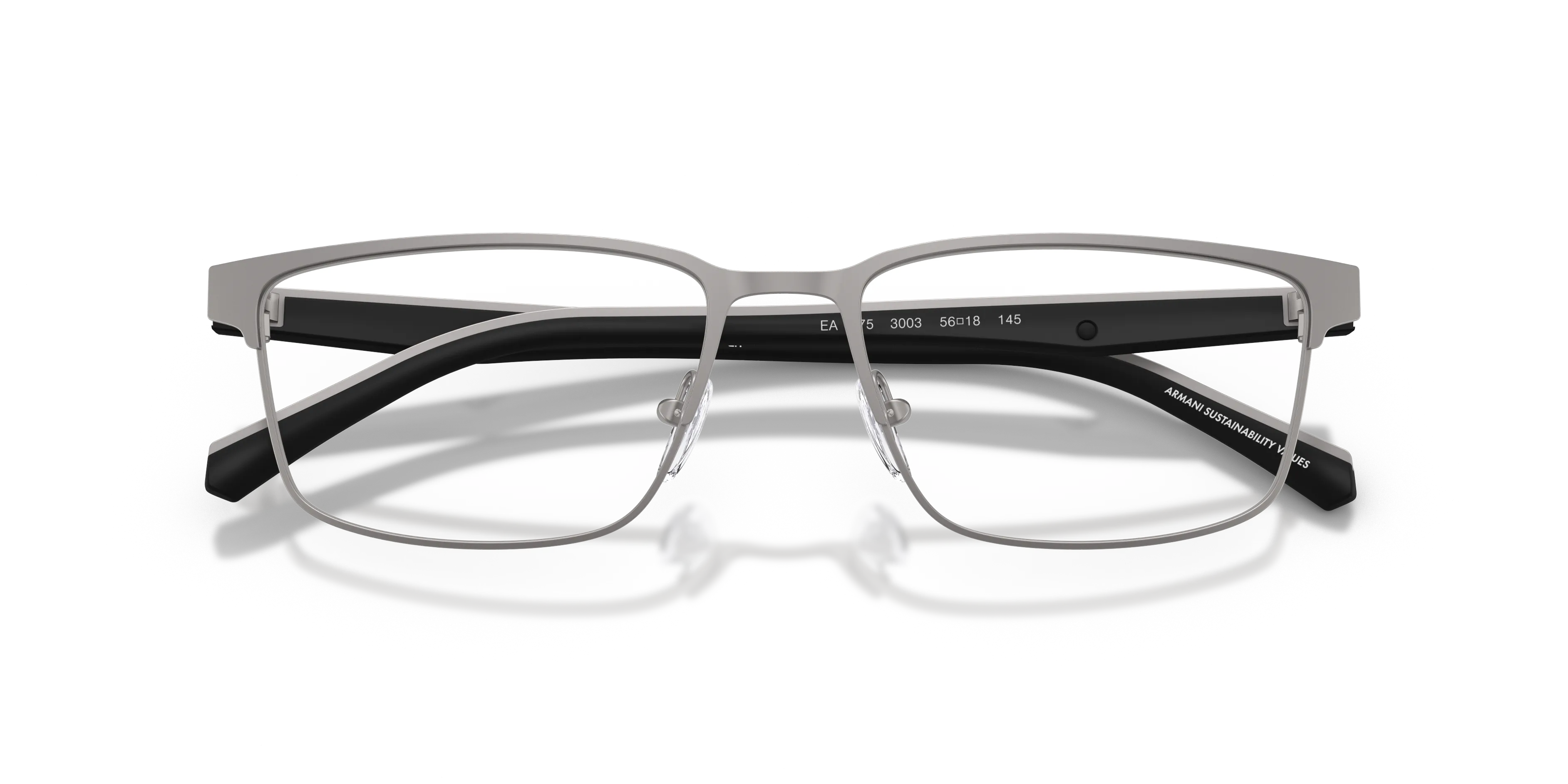 Emporio Armani EA1175 3003 Montature da vista Metallo Grigio Squadrata Normale - immagine 2