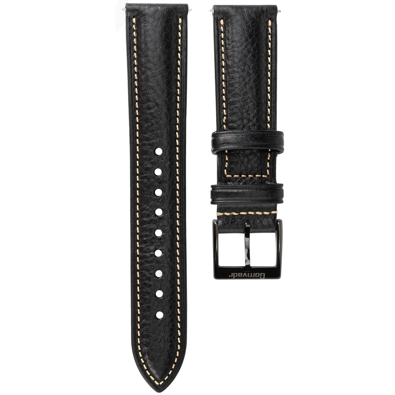 Gomvadr Cinturino in pelle per orologio con pelle conciata al vegetale, 20 mm, 16 18 19 20 XL 21 22 XXL Cinturini di ricambio a sgancio rapido, 18 mm, Pelle, Nessuna pietra preziosa - immagine 2