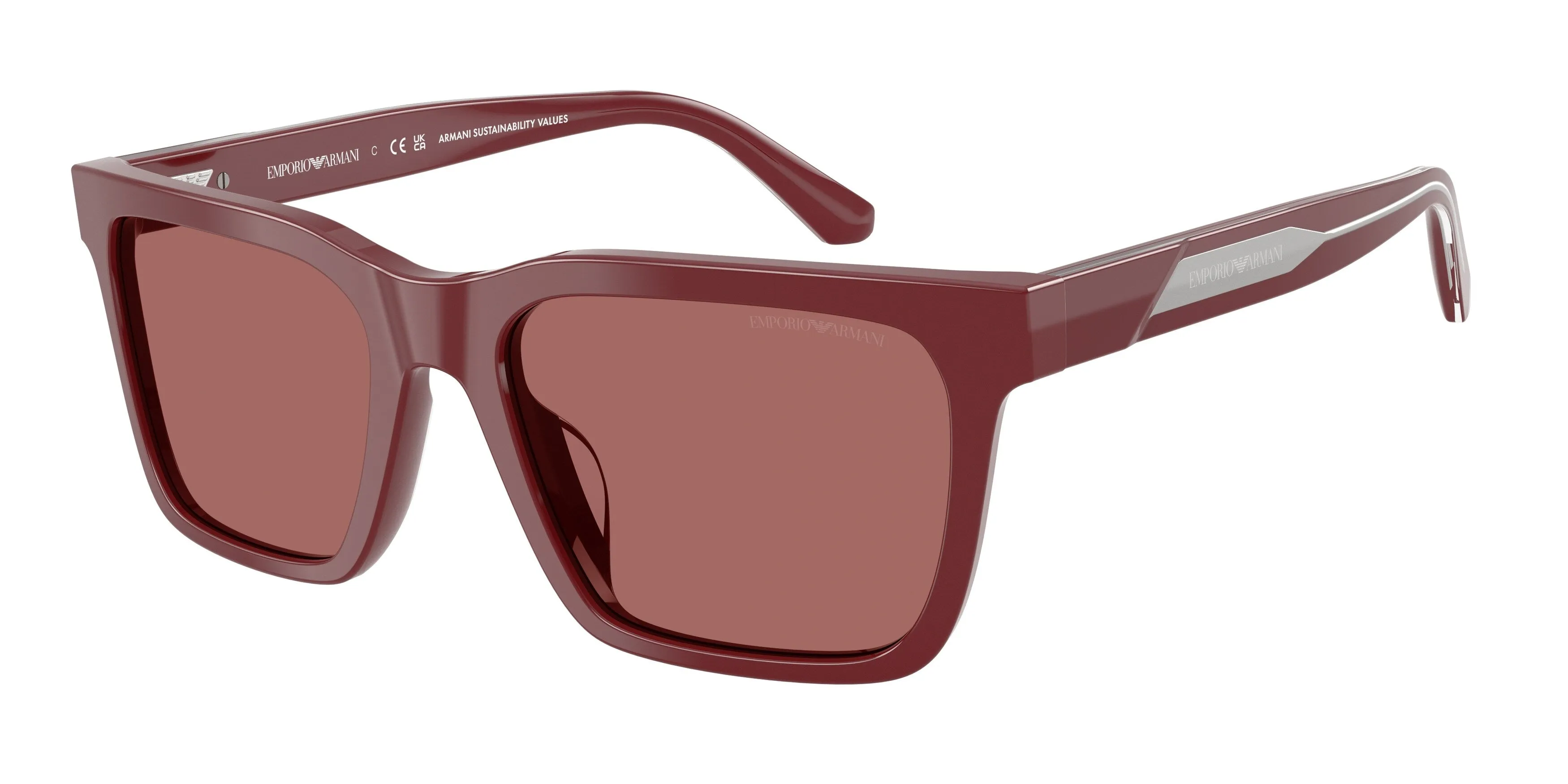 Emporio Armani EA4262U 632269 Occhiali da sole Acetato Rosso Viola Squadrata Normale - immagine 1