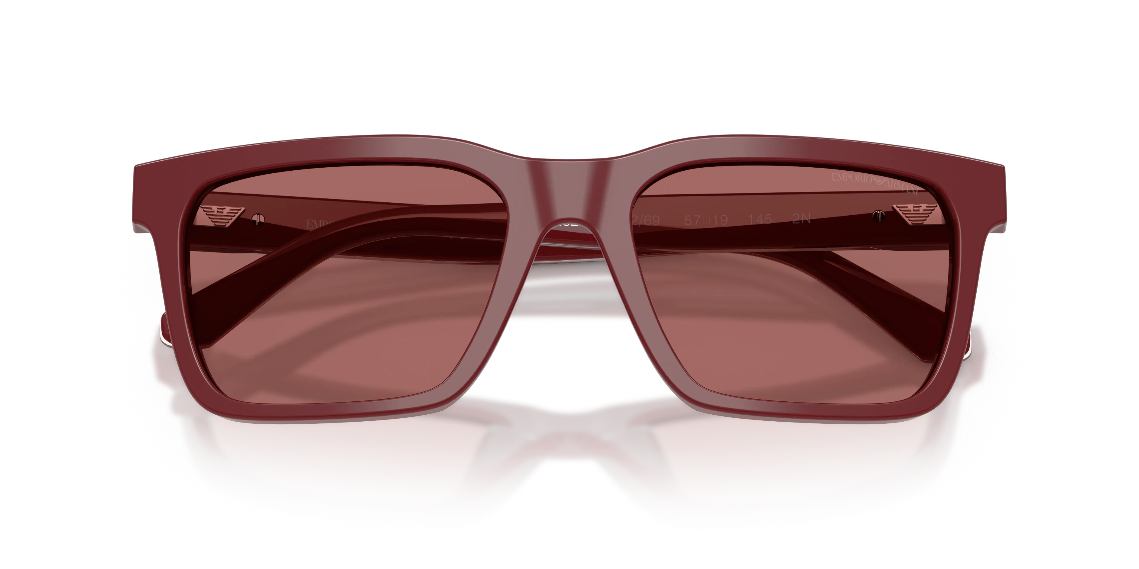 Emporio Armani EA4262U 632269 Occhiali da sole Acetato Rosso Viola Squadrata Normale - immagine 2