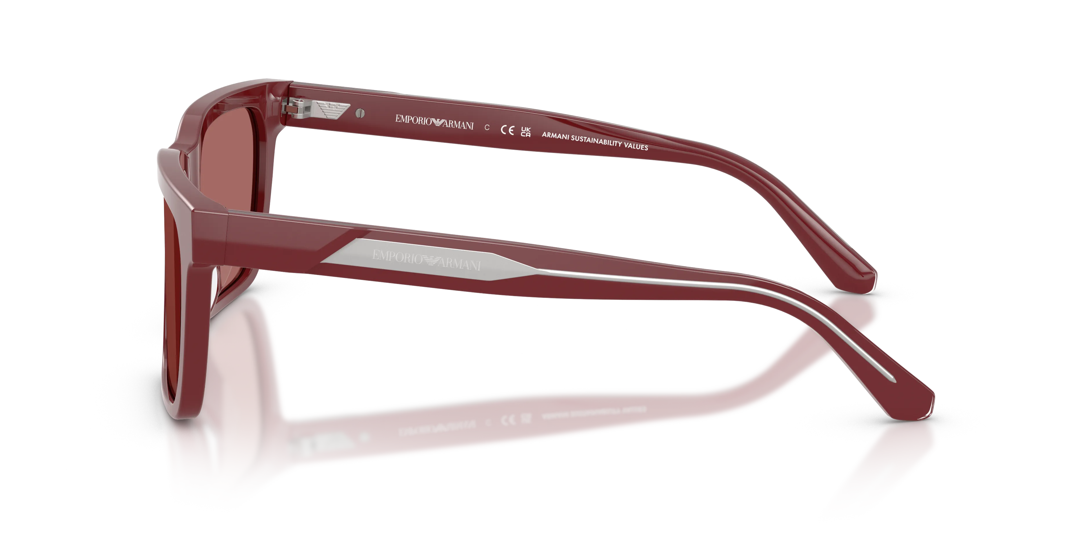 Emporio Armani EA4262U 632269 Occhiali da sole Acetato Rosso Viola Squadrata Normale - immagine 4