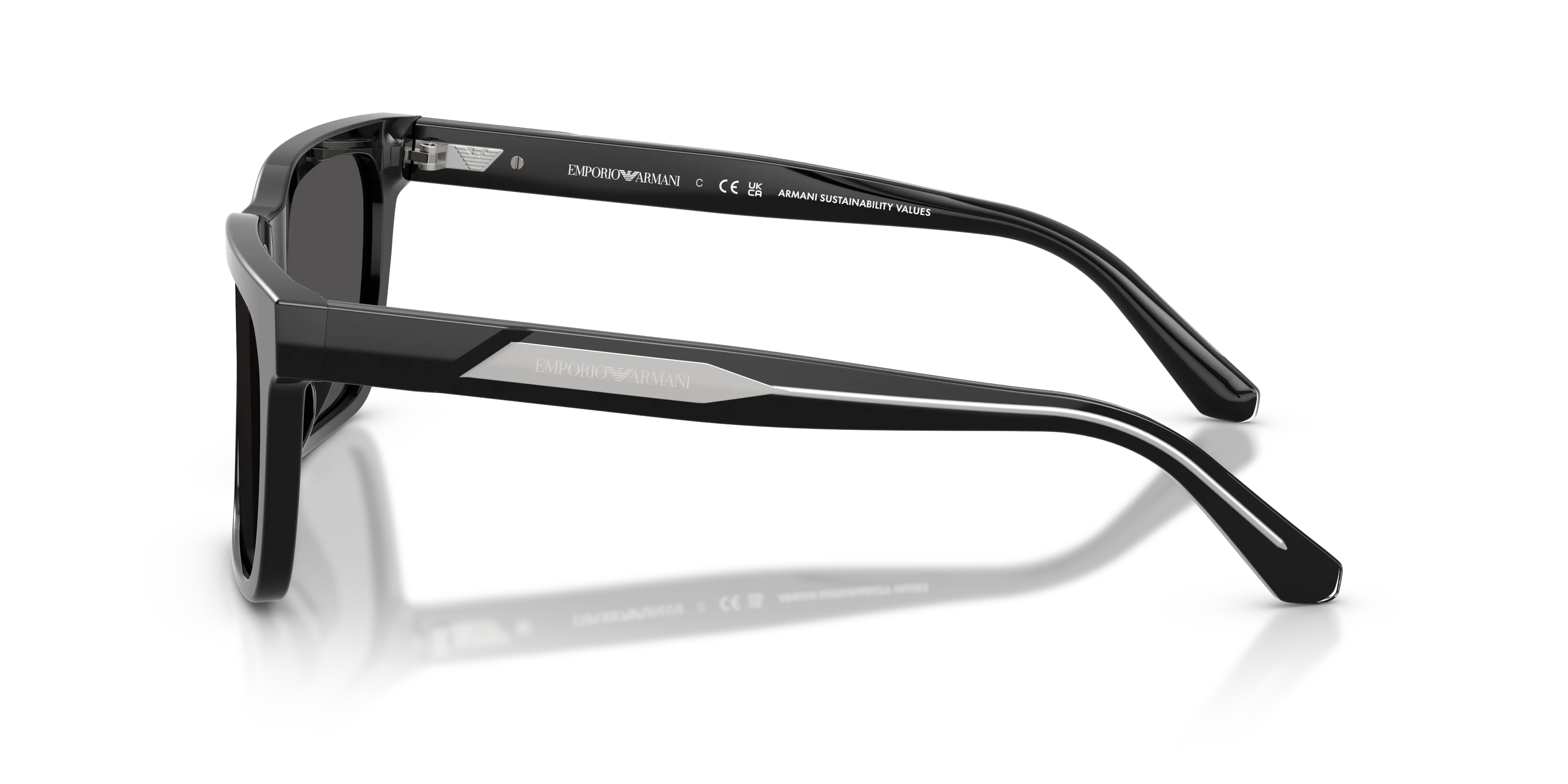 Emporio Armani EA4262U 501787 Occhiali da sole Acetato Nero Grigio Squadrata Normale - immagine 4
