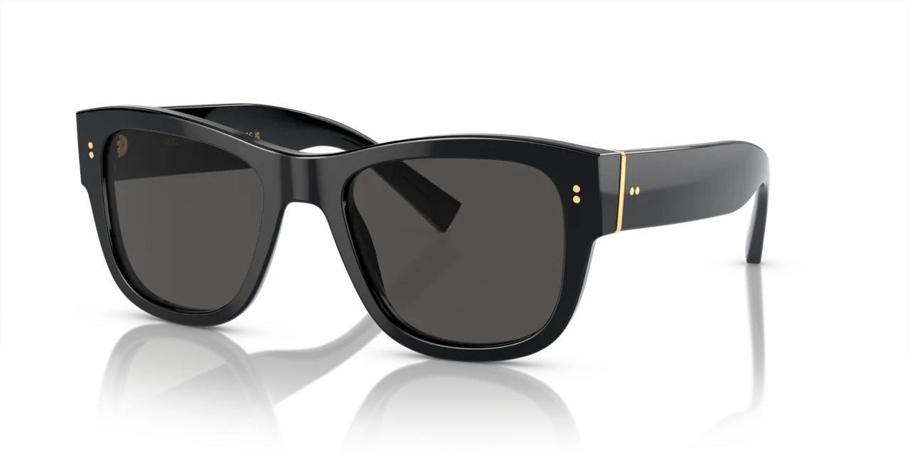 Dolce & Gabbana DG4338 501/87 Occhiali da sole Acetato Nero Grigio Squadrata Normale - immagine 1