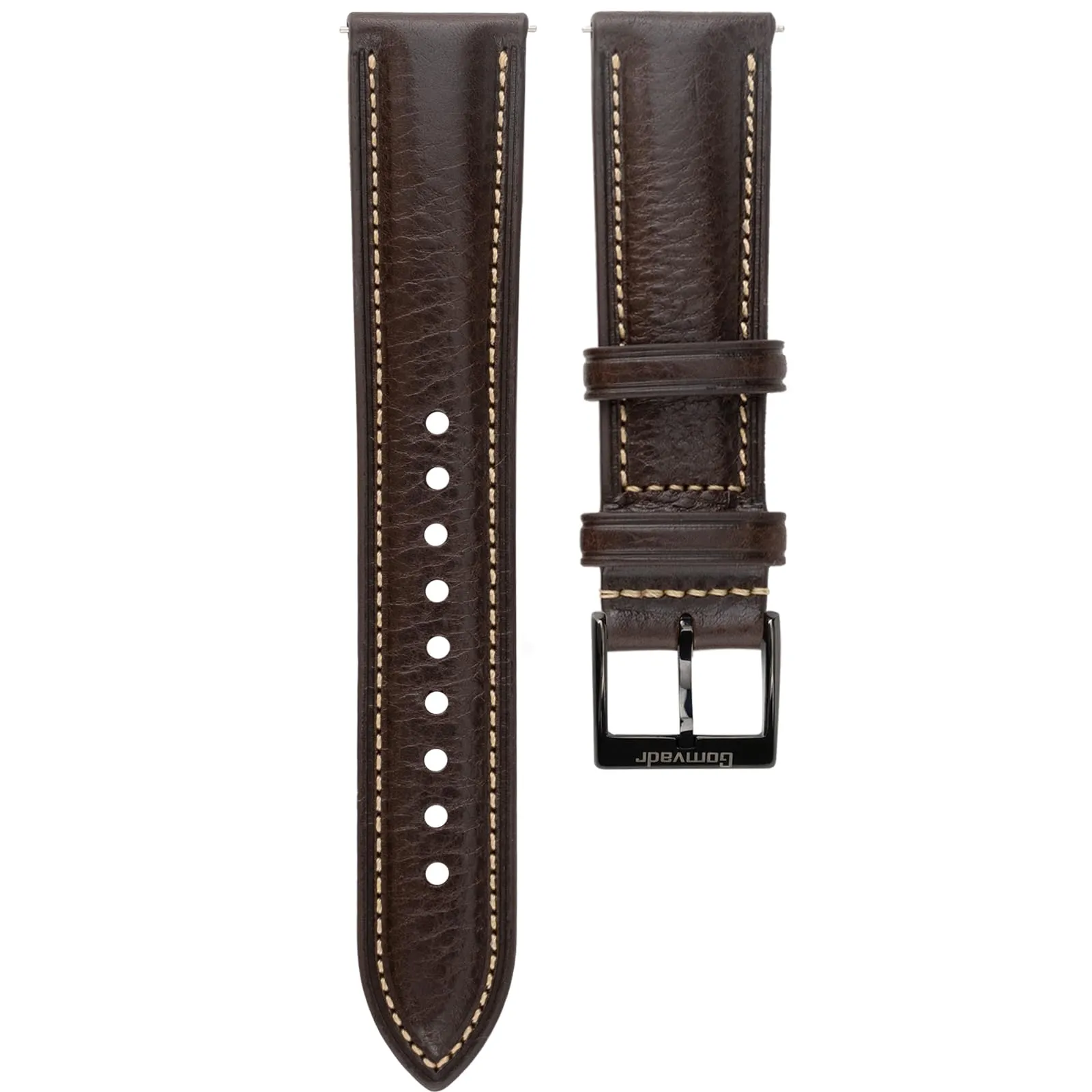 Gomvadr Cinturino in pelle per orologio con pelle conciata al vegetale, 20 mm, 16 18 19 20 XL 21 22 XXL Cinturini di ricambio a sgancio rapido, 21mm, Pelle, Nessuna pietra preziosa - immagine 2