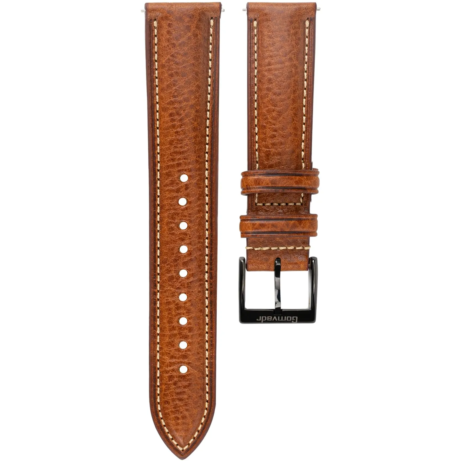 Gomvadr cinturino in pelle per orologio in pelle conciata vegetale, cinturino in pelle da 20 mm, 16 18 19 20 XL 21 22 XXL attacco rapido cinturino di ricambio, 22mm, Pelle, Non pietra preziosa - immagine 2