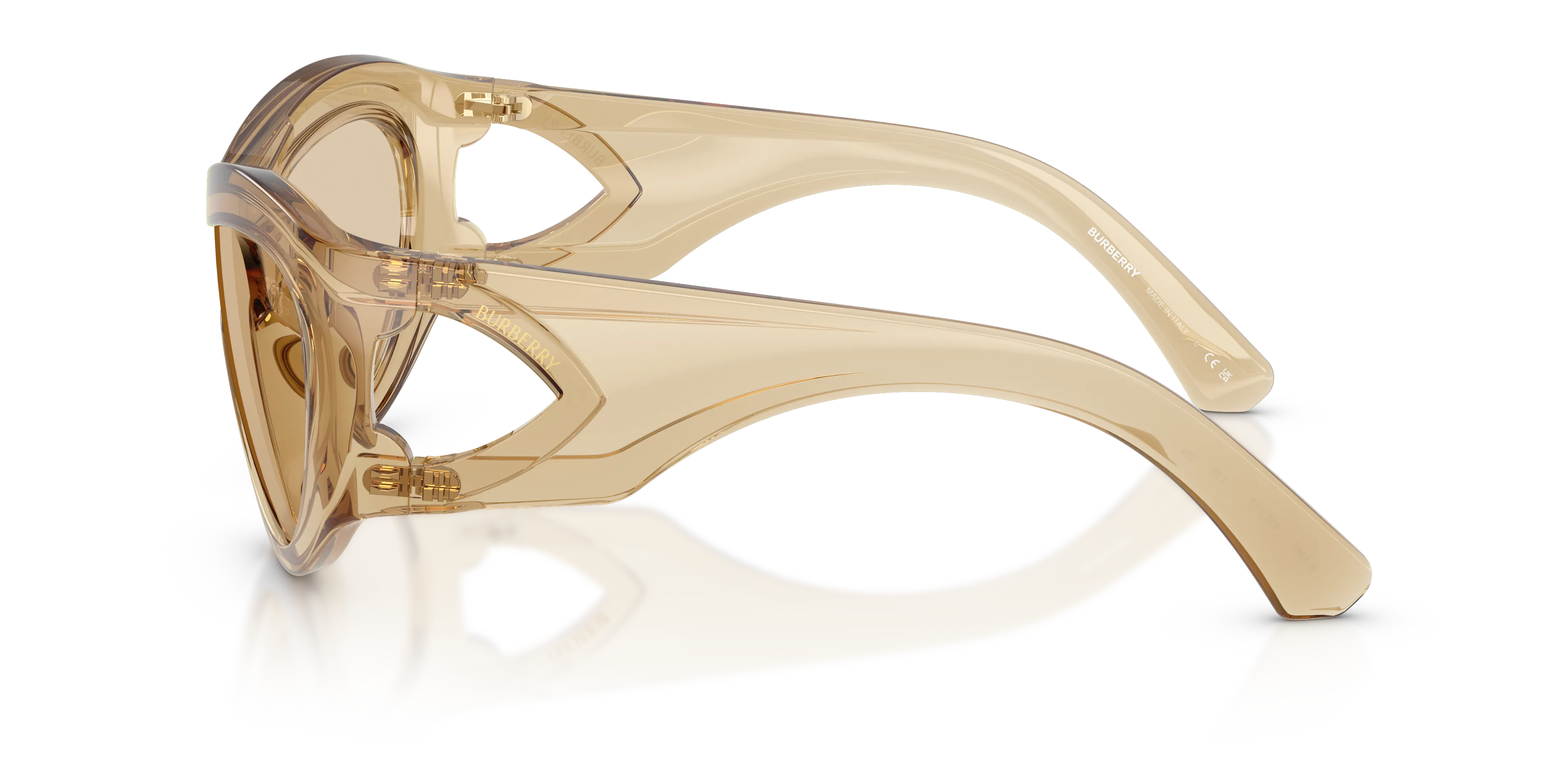 Burberry BE4465 412373 Occhiali da sole Iniettato Marrone Marrone Geometrica Normale - immagine 4